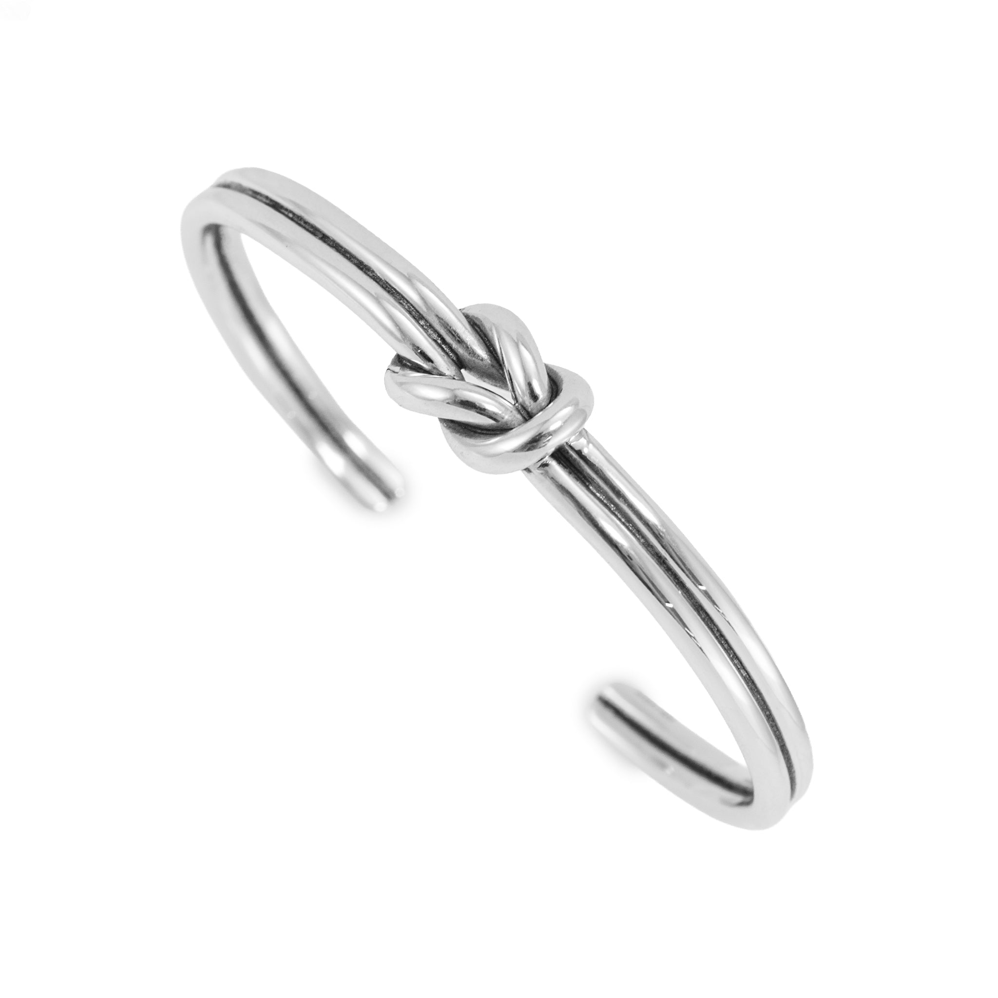 James Avery Retired 925 Silver Lovers Knott Cuff Bangle Bracelet