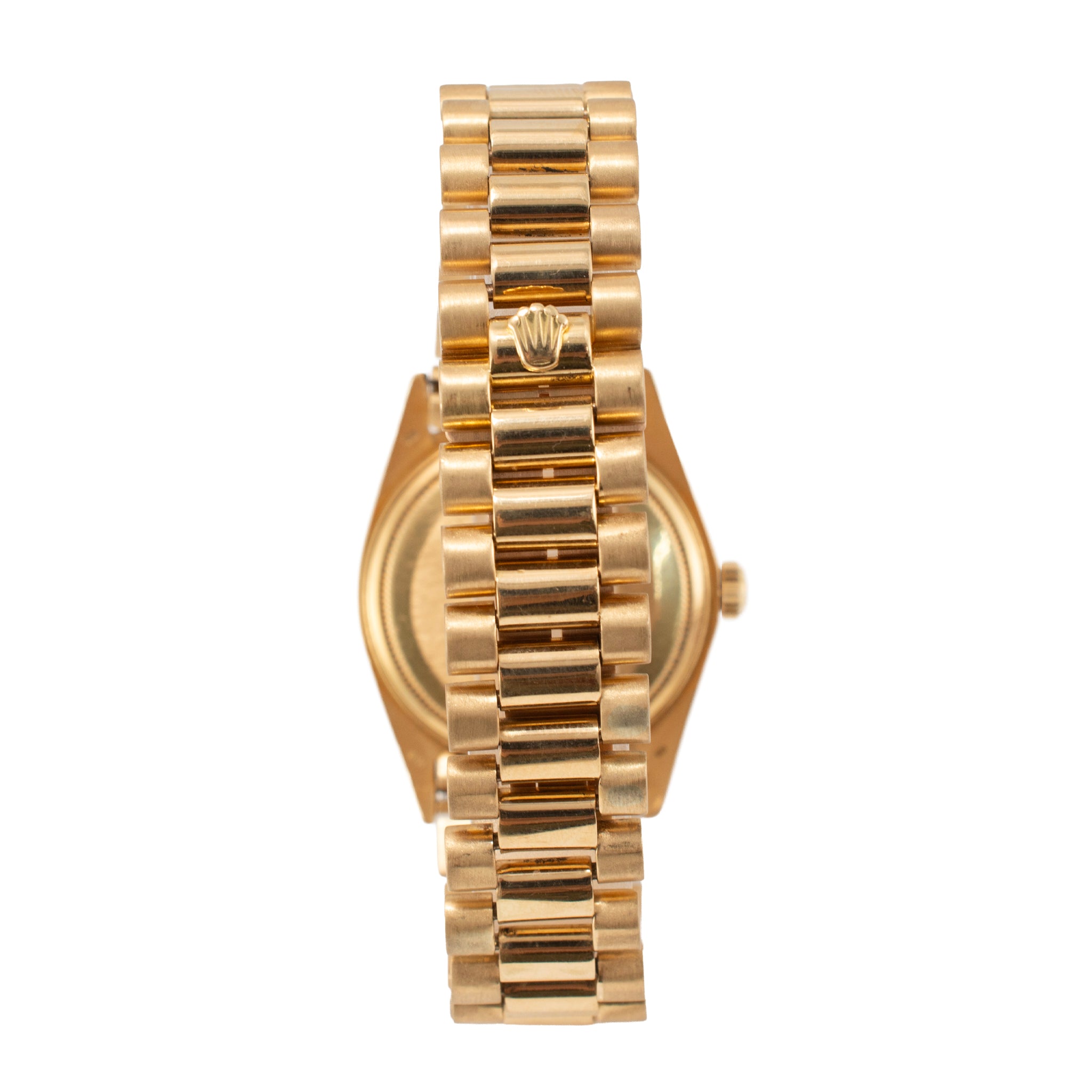 Rolex Day-Date 36MM 18048 President 18K Gold Diamond Bezel Silver Dial Watch