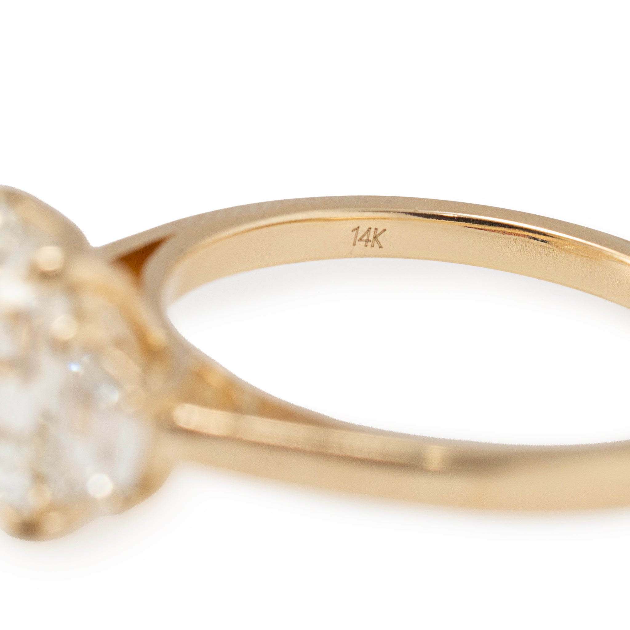 14K Yellow Gold Igi 3.03ctw Emerald Trapezoid Lab Grown Diamond Engagement Ring