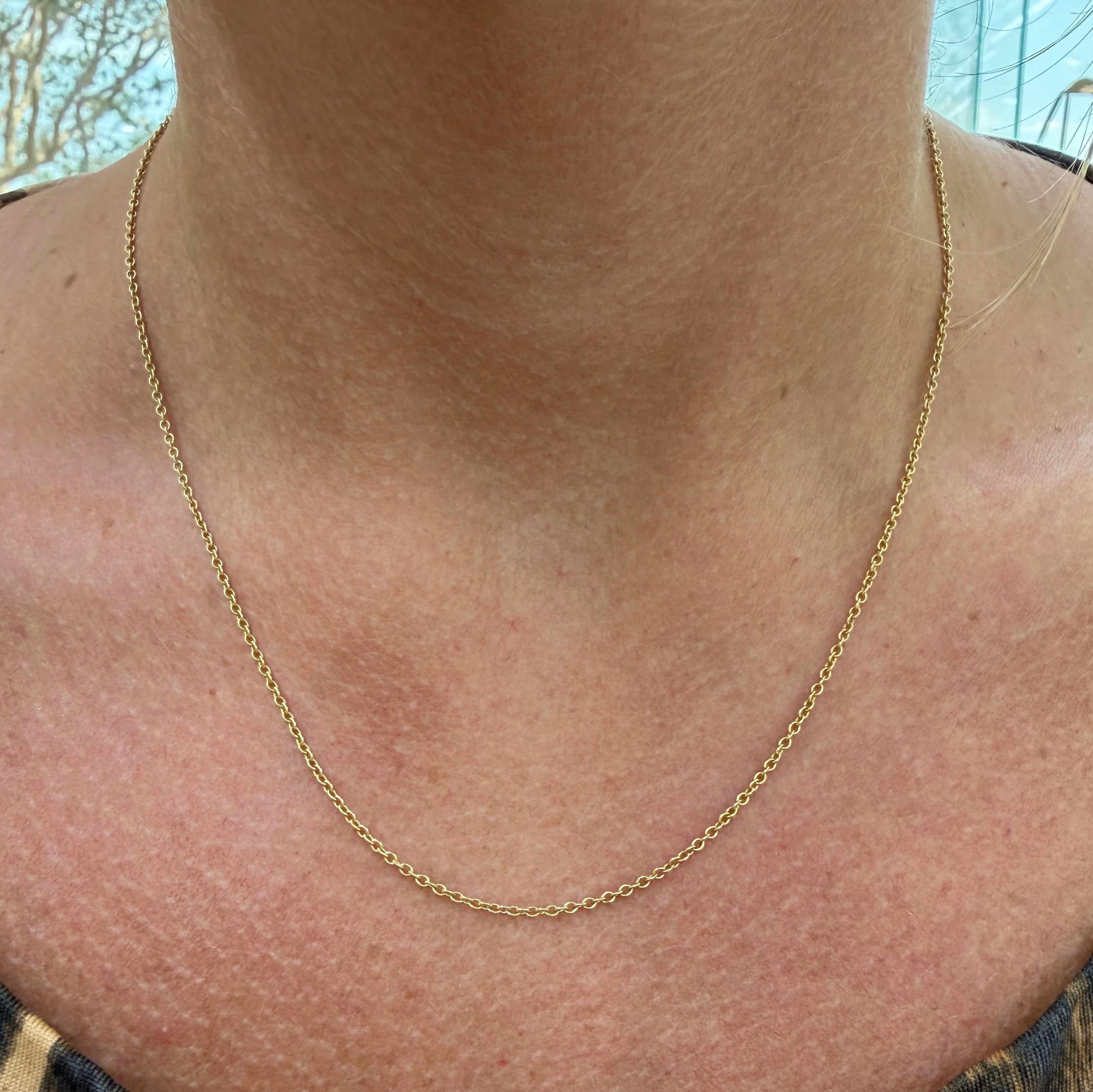 Tiffany & Co. 18K Yellow Gold Rolo Link Princes Chain Necklace
