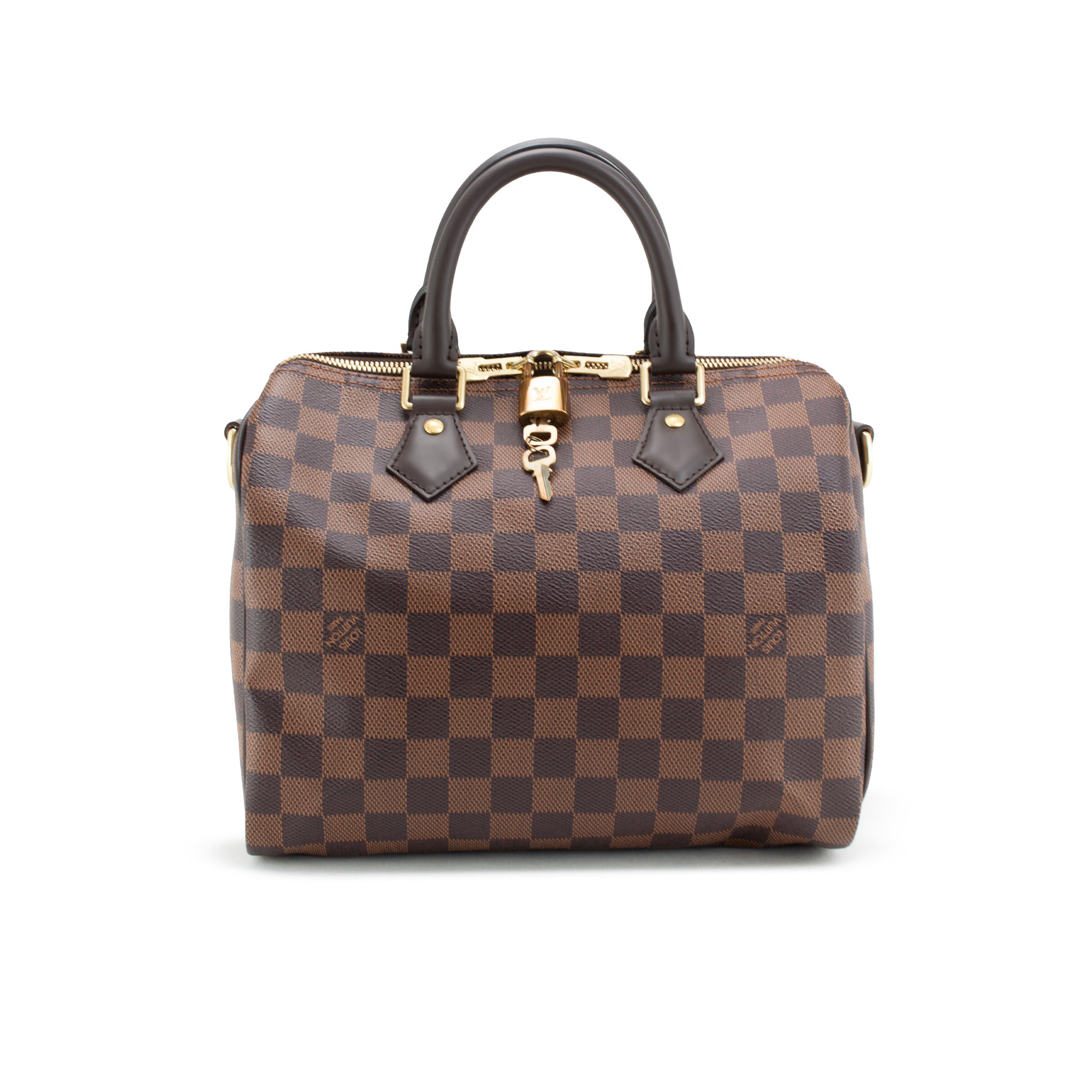 Louis Vuitton Speedy Bandouliere 25 Damier Ebene Coated Canvas Shoulder Tote Bag