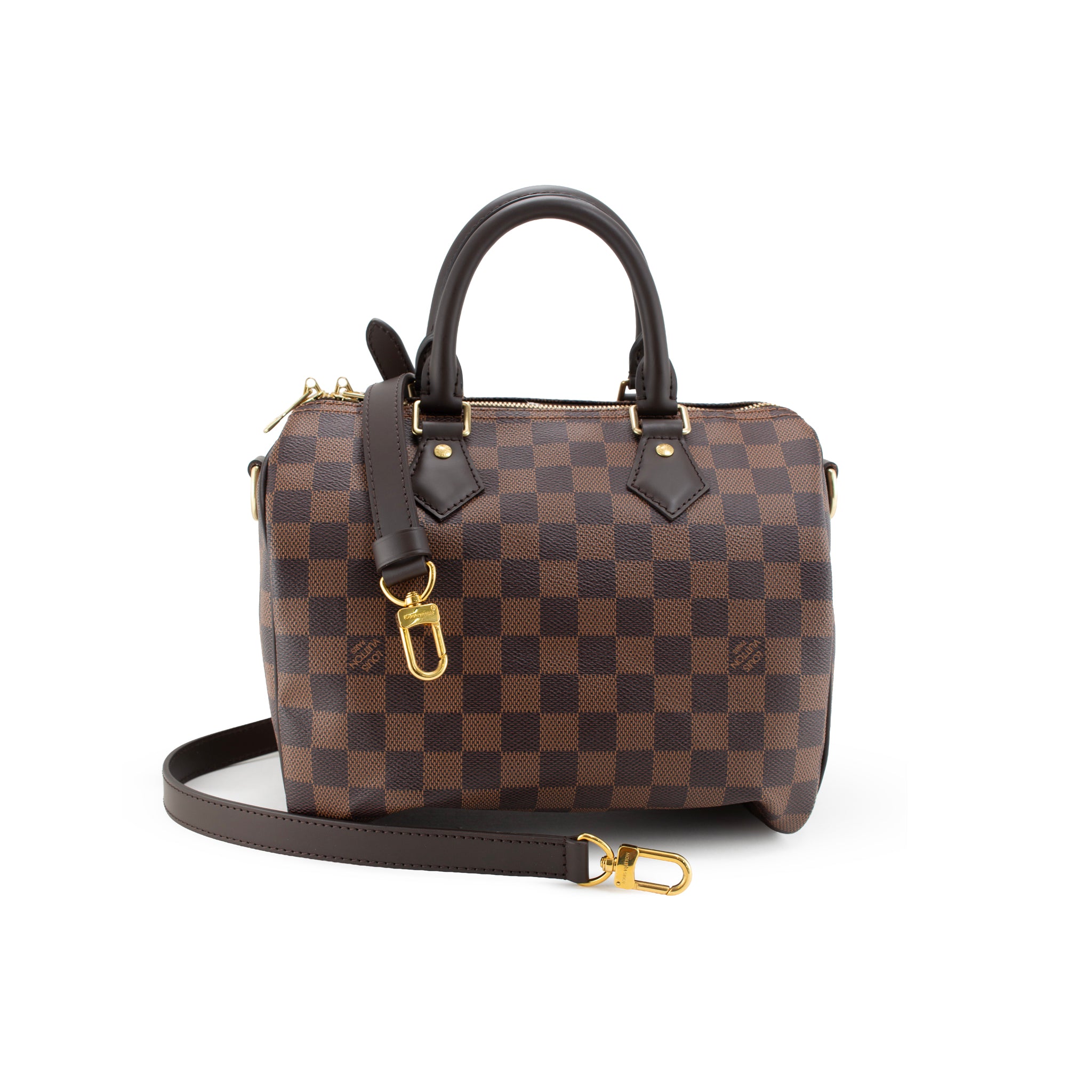 Louis Vuitton Speedy Bandouliere 25 Damier Ebene Coated Canvas Shoulder Tote Bag