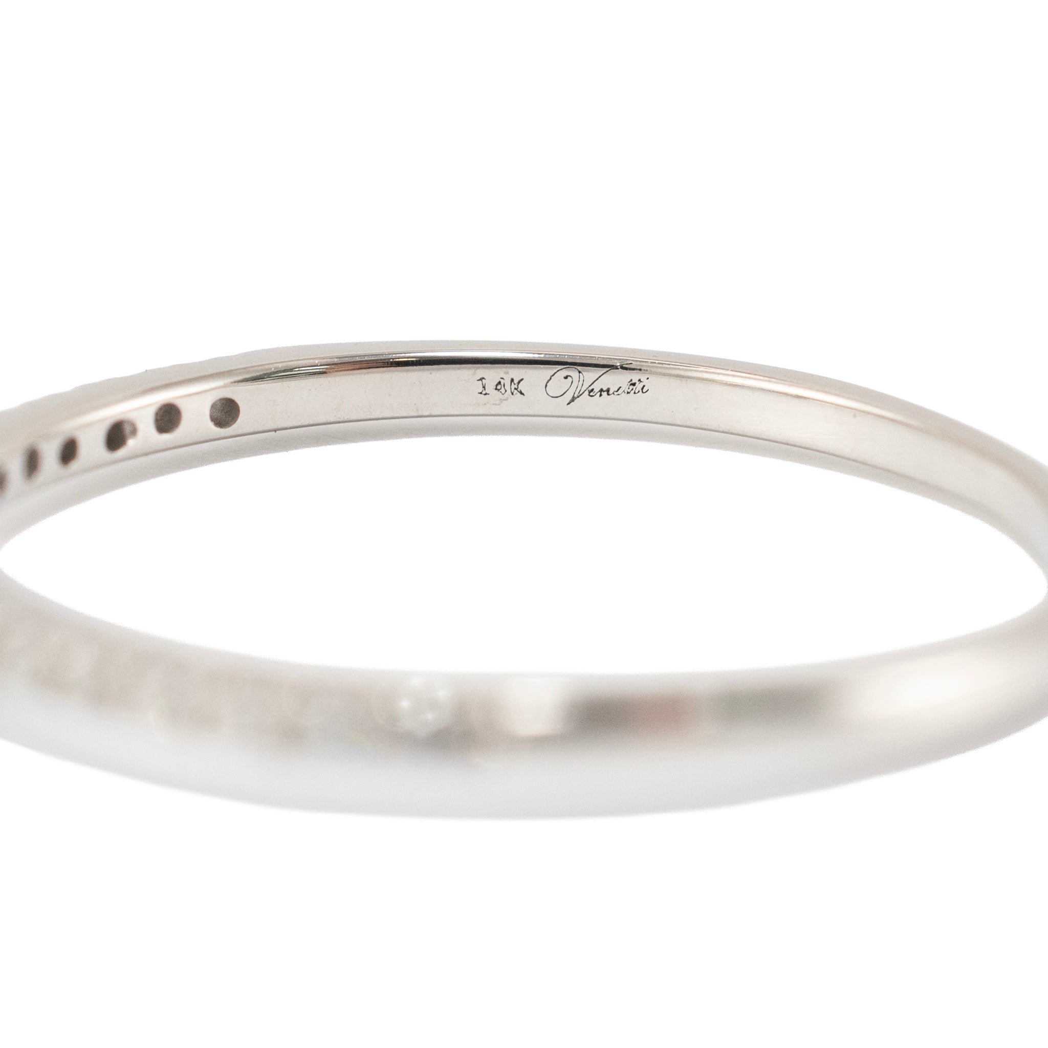 14K White Gold 0.19 Ctw Baguette Sapphire Pave Diamond Stacking Band Ring