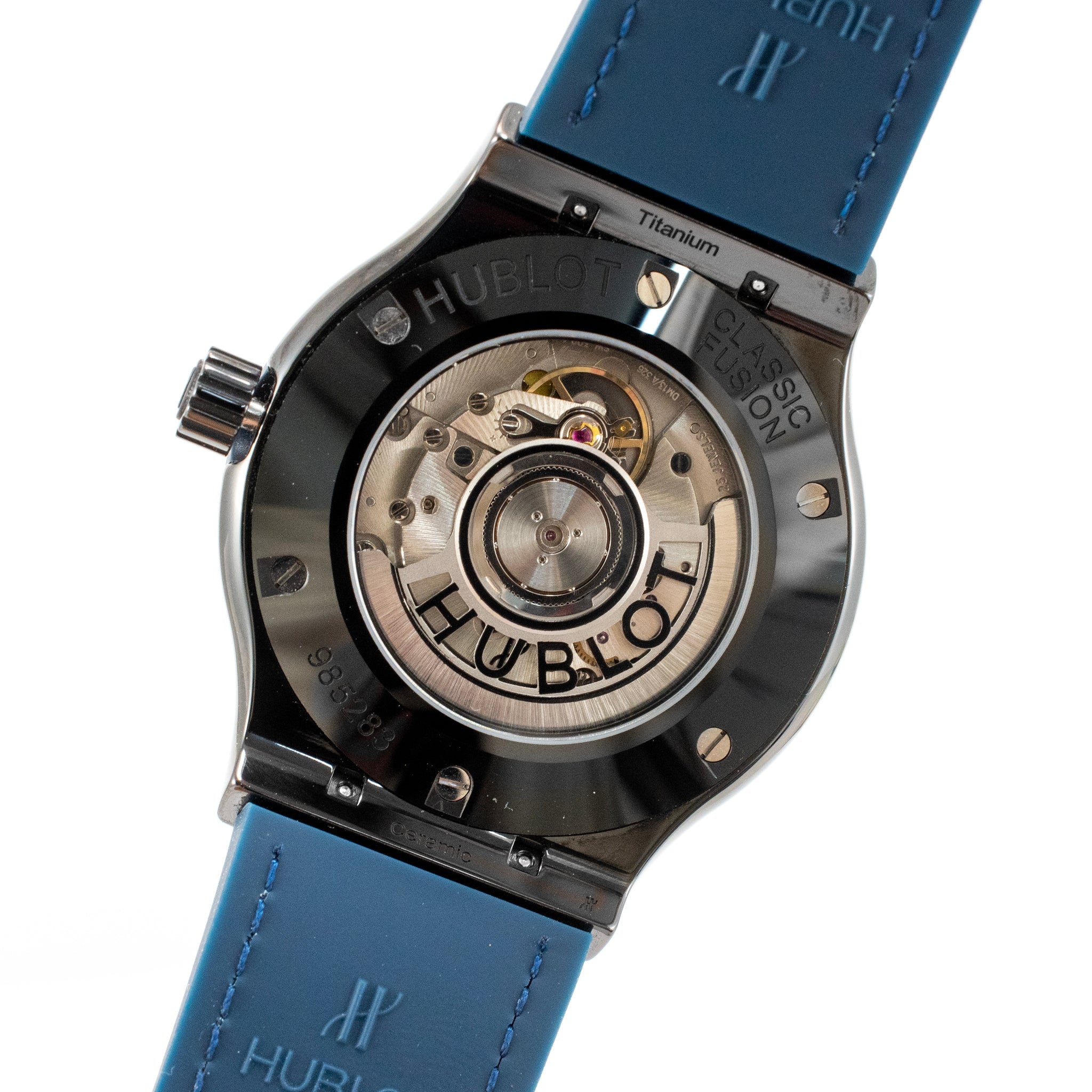 Hublot Classic Fusion 42MM 542.cm.7170.rx Titanium Blue Dial Black Ceramic Watch