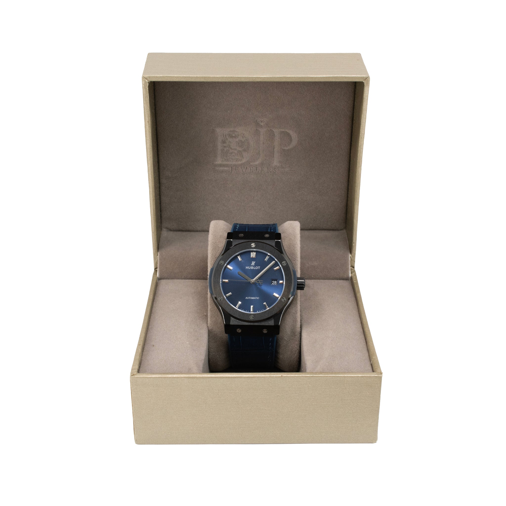 Hublot Classic Fusion 42MM 542.cm.7170.rx Titanium Blue Dial Black Ceramic Watch