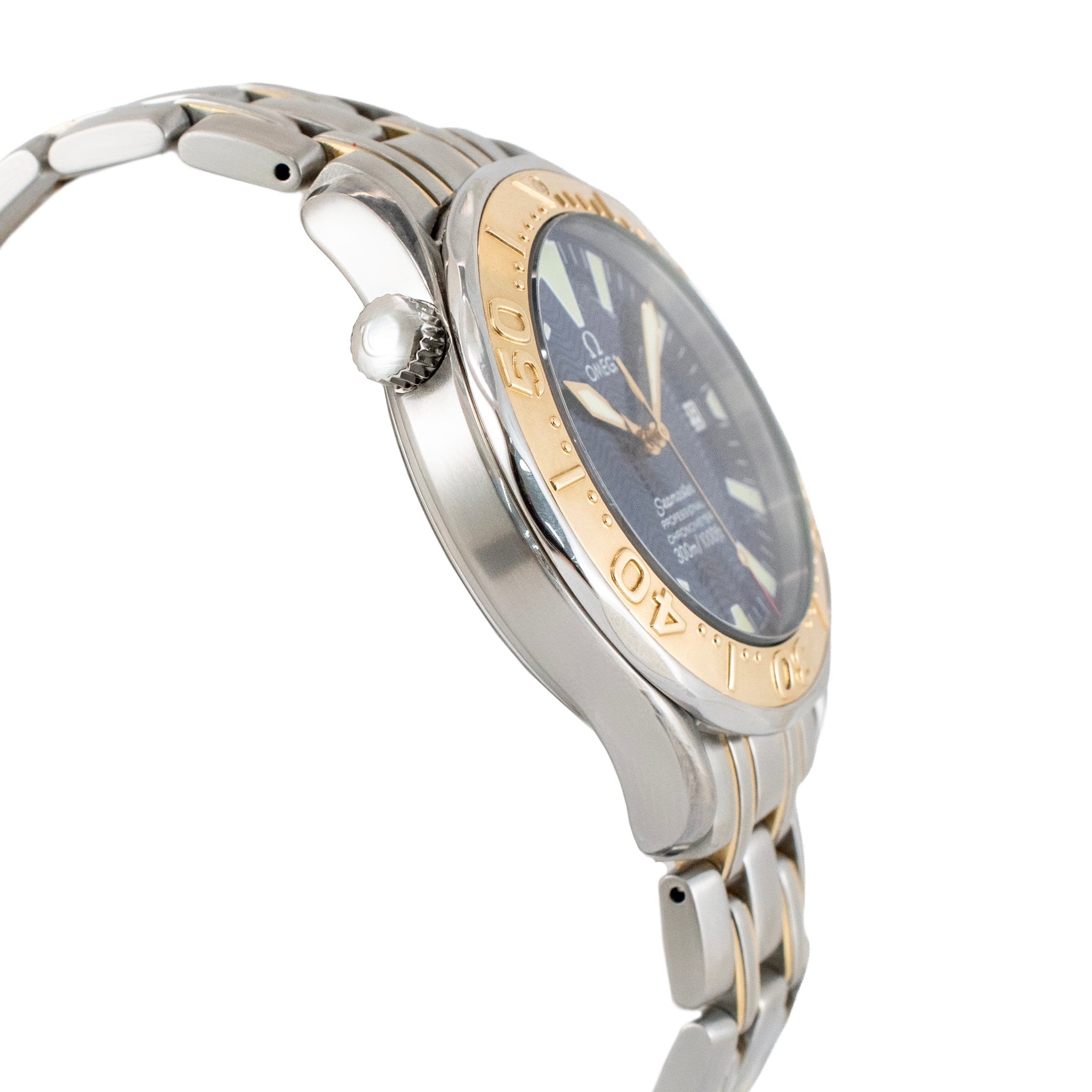Omega Seamaster 41MM 2455.80.00 Gold & Steel Royal Blue Dial Automatic Watch