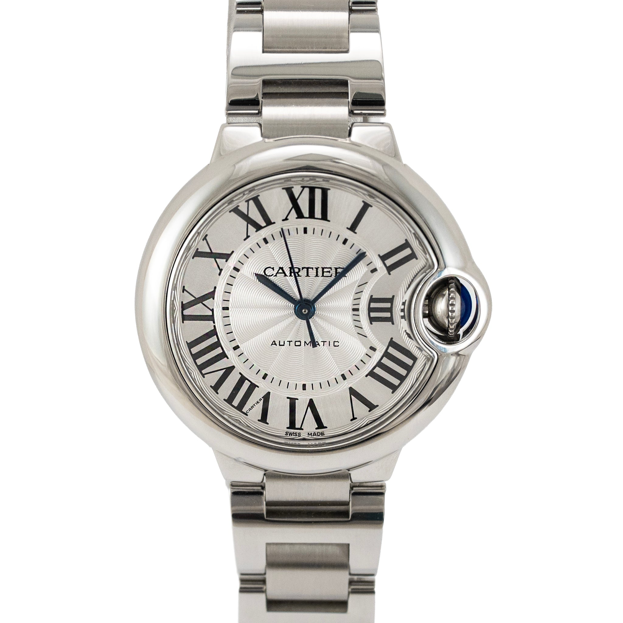 Ladies Cartier Ballon Bleu 33MM 3489 Roman Dial Steel Automatic Watch