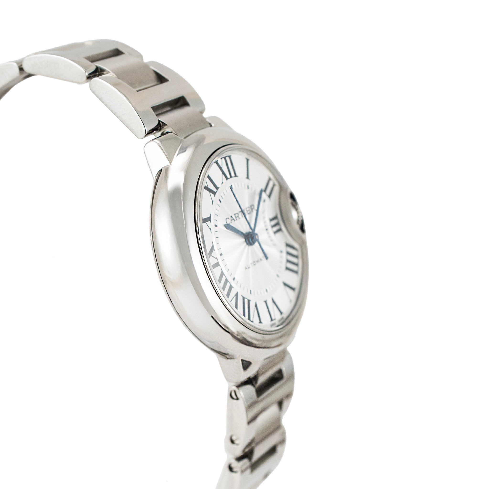 Ladies Cartier Ballon Bleu 33MM 3489 Roman Dial Steel Automatic Watch