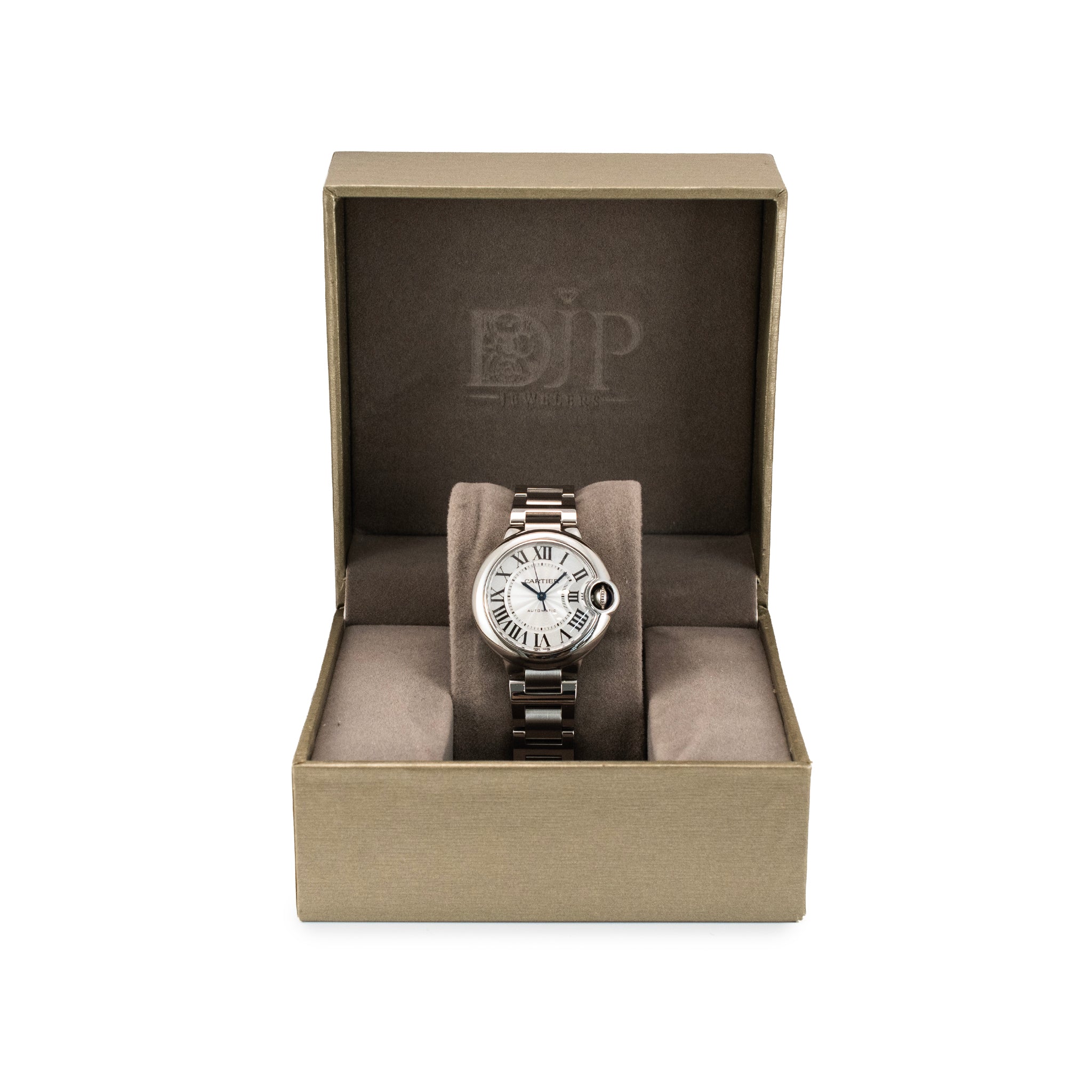 Ladies Cartier Ballon Bleu 33MM 3489 Roman Dial Steel Automatic Watch