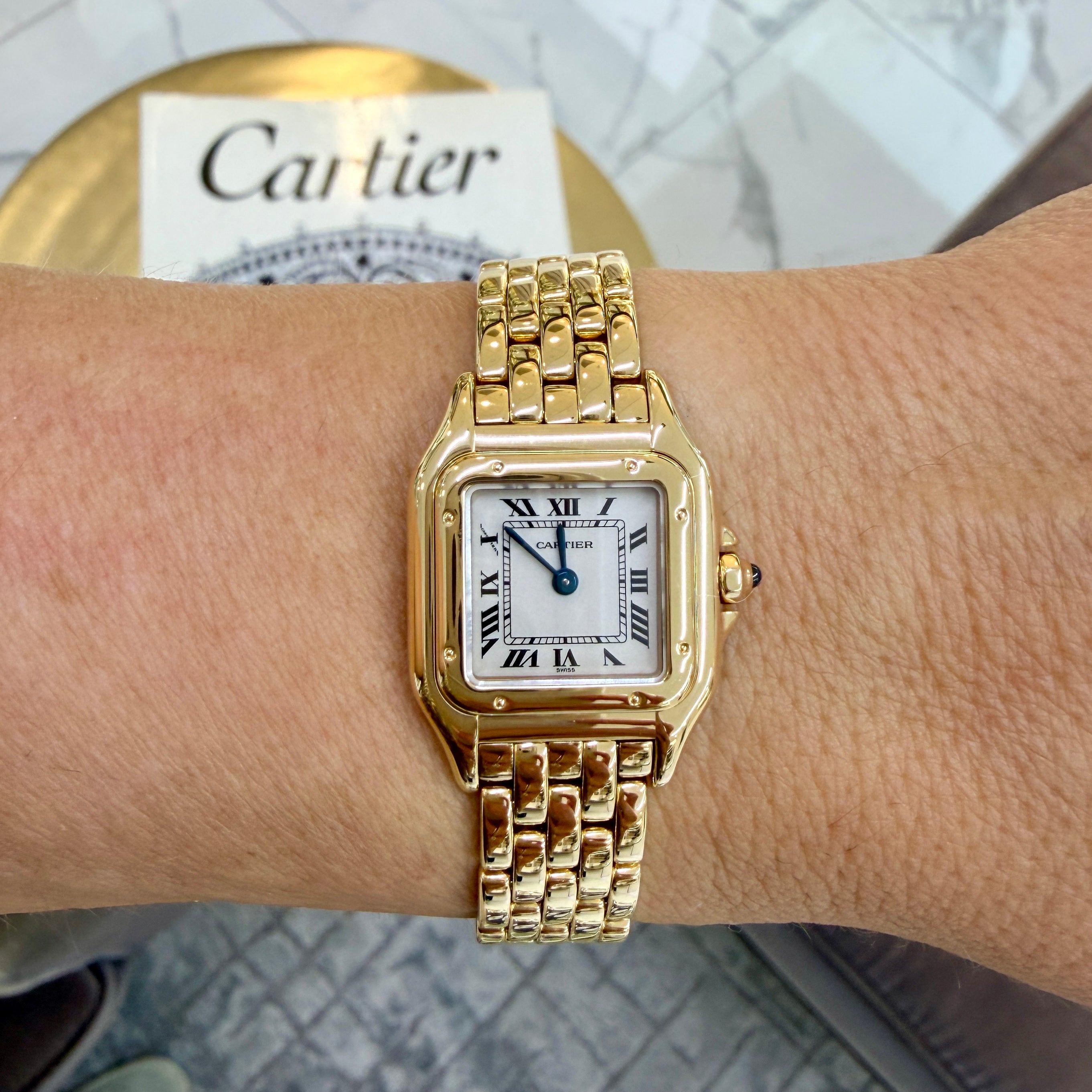 Ladies Cartier Panthere 22MM 1070 18K Yellow Gold Quartz Watch