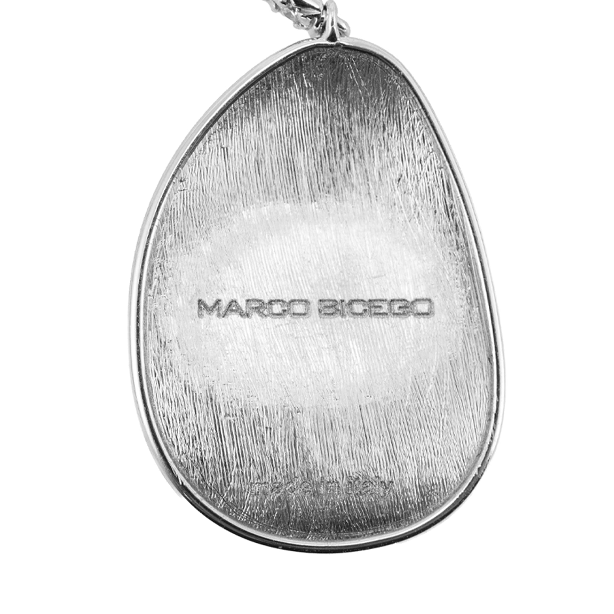 Marco Bicego Lunaria 18K White Gold 0.05ctw Diamond Petal Drop Dangle Earrings