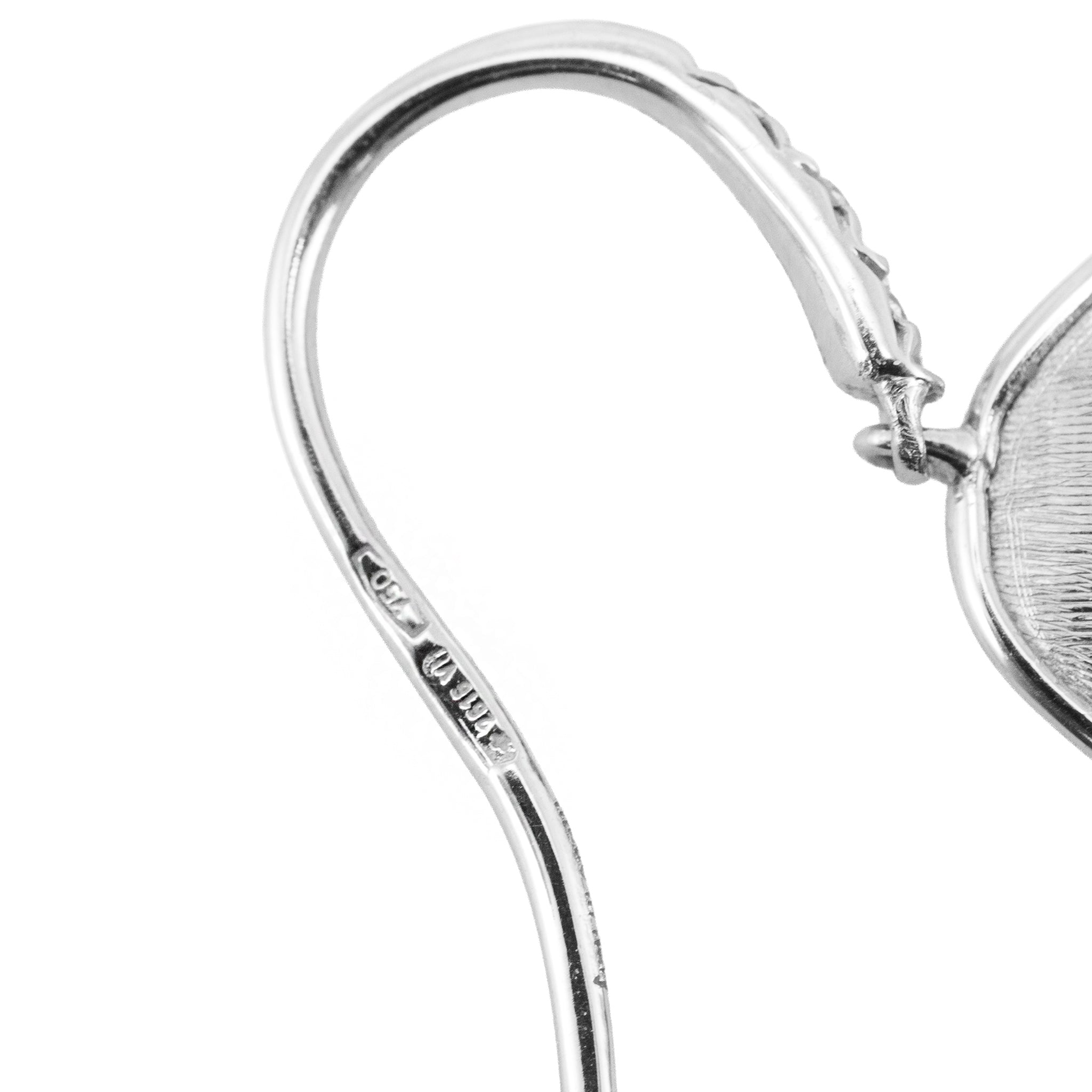 Marco Bicego Lunaria 18K White Gold 0.05ctw Diamond Petal Drop Dangle Earrings