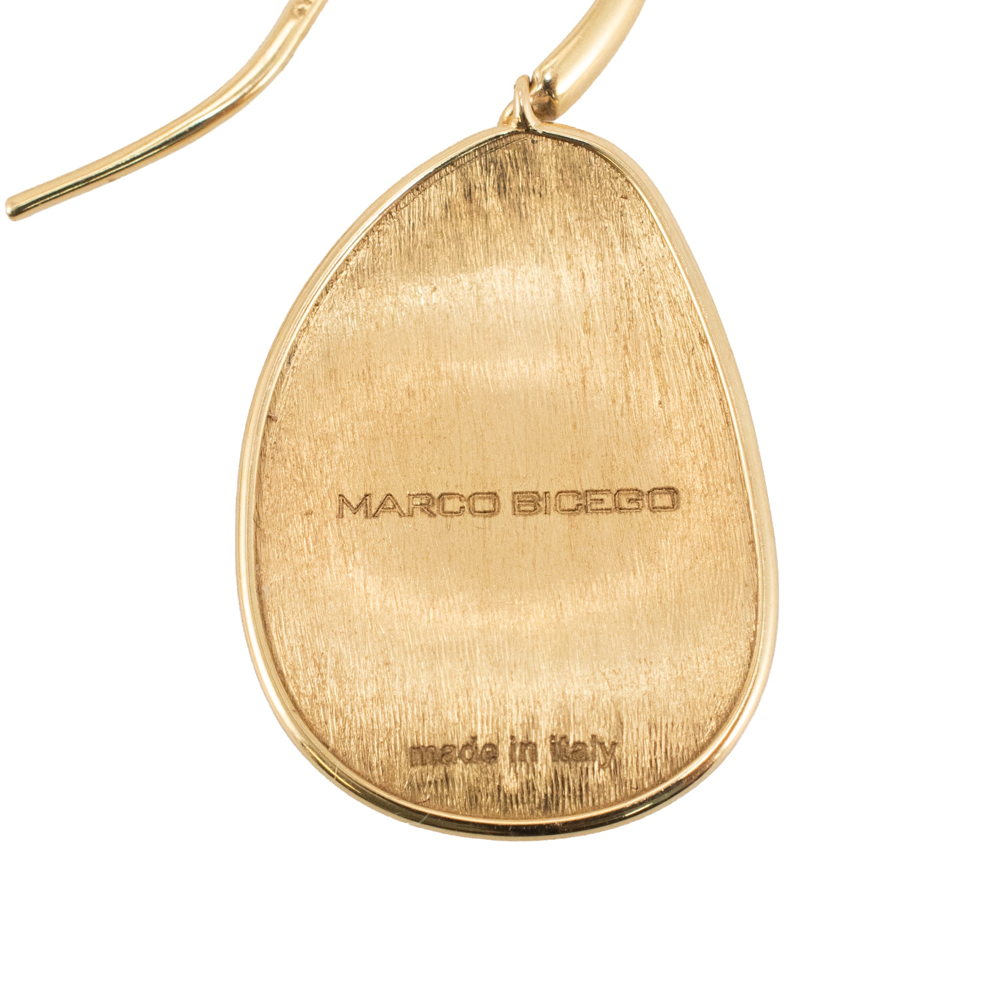 Marco Bicego Lunaria 18K Yellow Gold Petal Brushed Drop Dangle Earrings