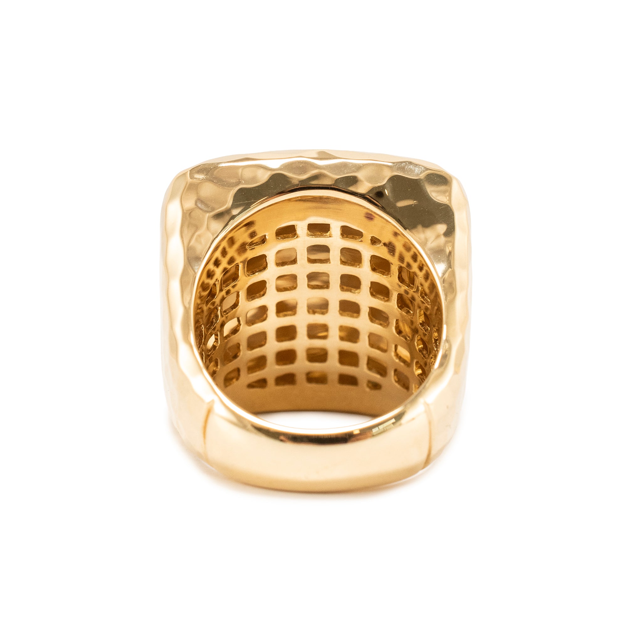 Roberto Coin Martellato 18K Yellow Gold Hammered Dome Ruby Cocktail Ring