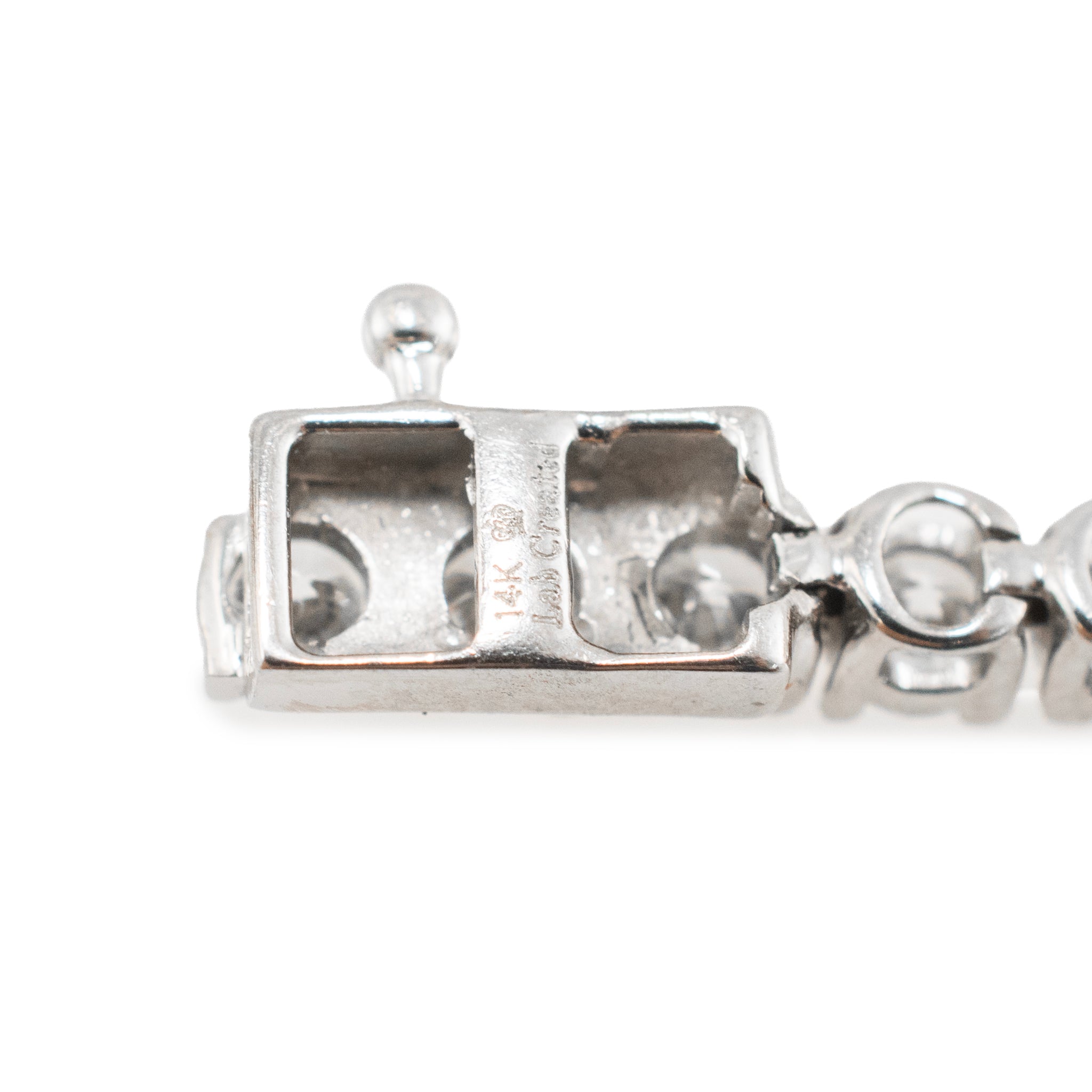 14K White Gold 5.70 Ctw Round Brilliant Lab Grown Diamond Tennis Bracelet
