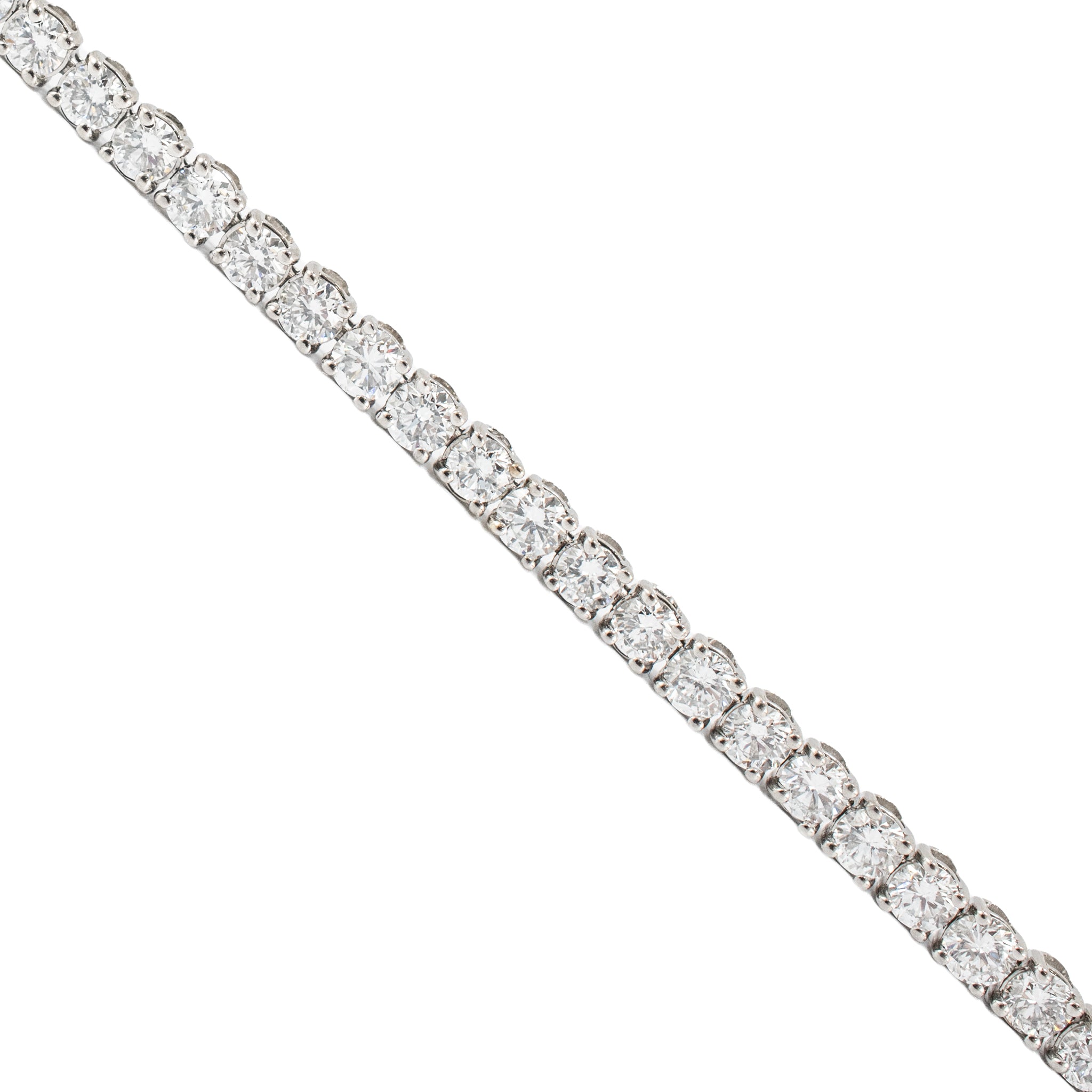 14K White Gold 5.70 Ctw Round Brilliant Lab Grown Diamond Tennis Bracelet