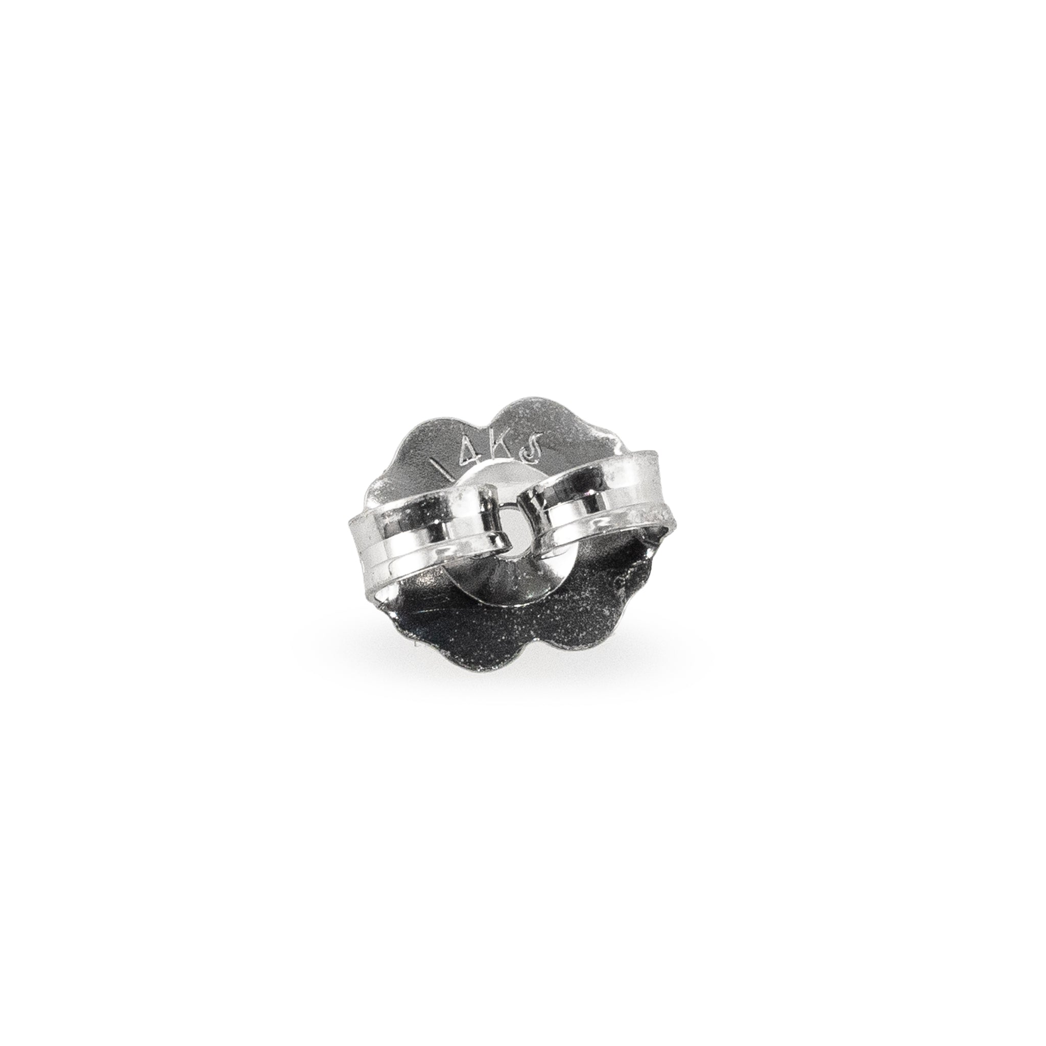 Unisex 14K White Gold 2.14ctw Round Cut Diamond 4 Prong Push Back Stud Earrings