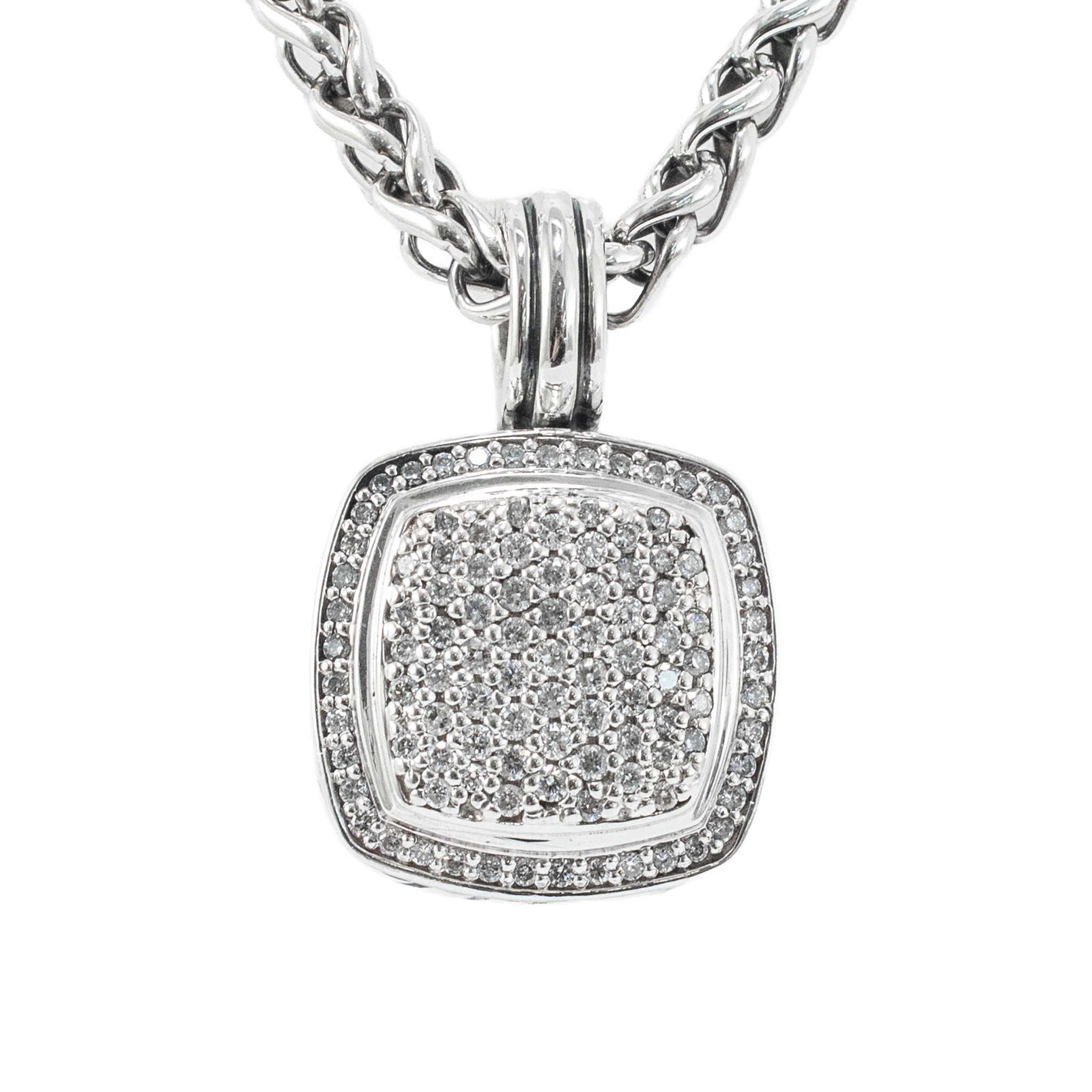 David Yurman Sterling Silver Diamond Chain Necklace | DJP