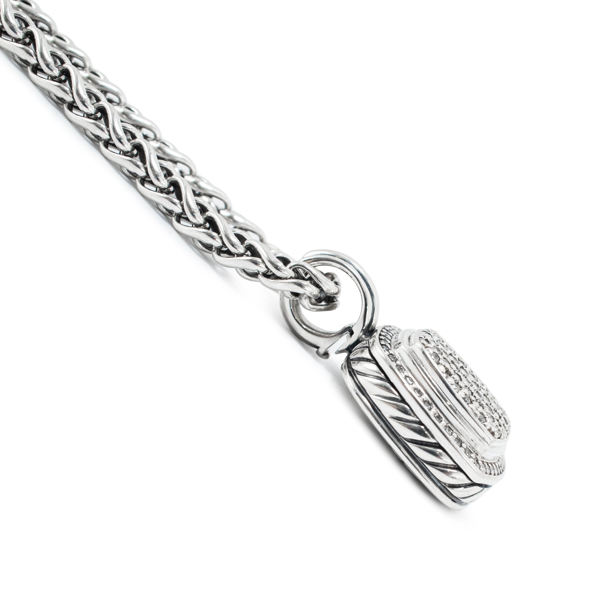 David Yurman Sterling Silver Diamond Chain Necklace | DJP