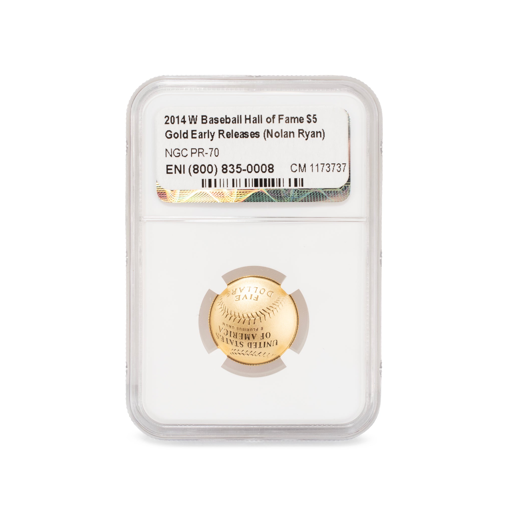 2014 W $5 NGC PF 70 Ultra Cameo Gold Baseball Hall of Fame Bullion Medal