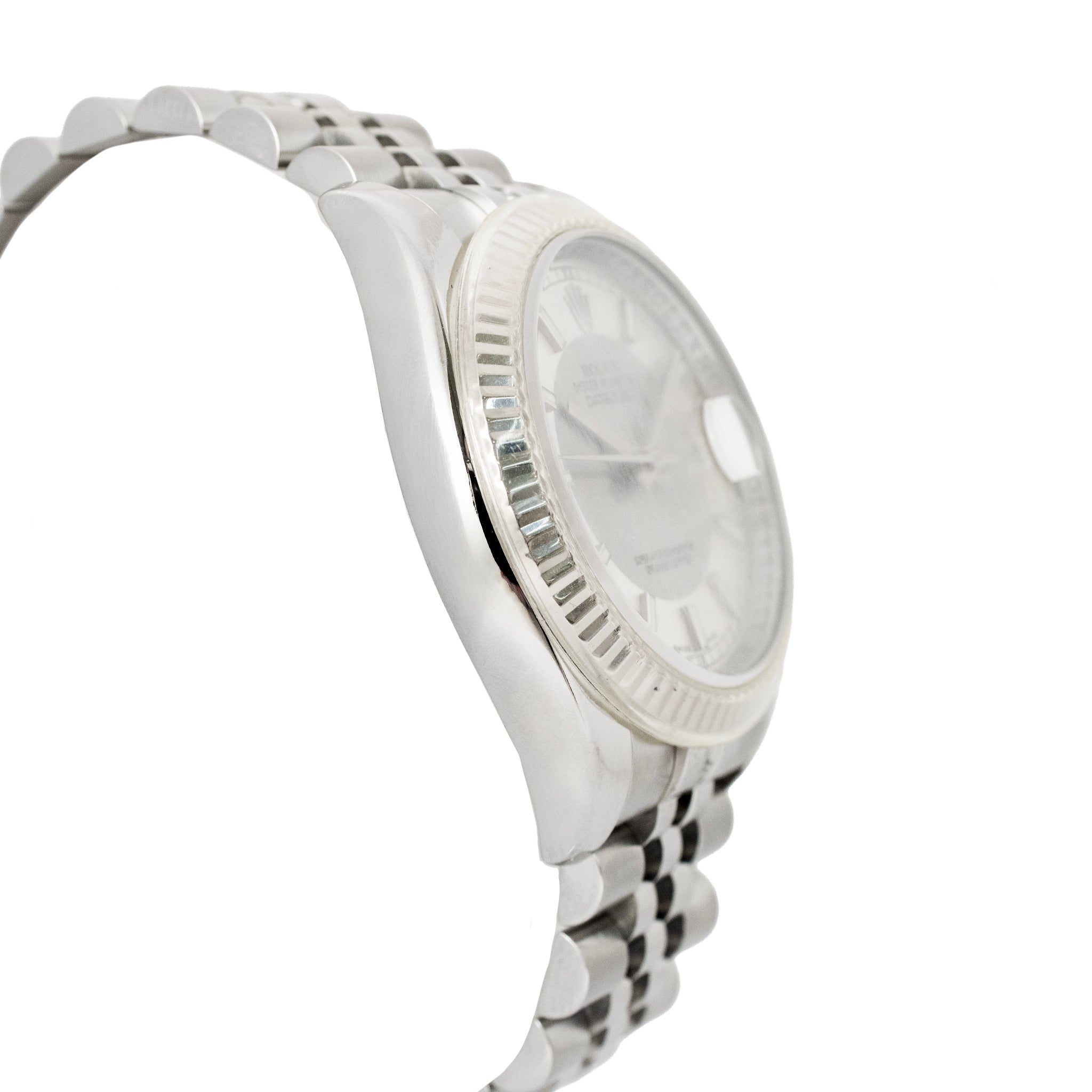 Rolex Datejust 36MM 116234 Tuxedo Dial Jubilee 18K White Gold Fluted Steel Watch