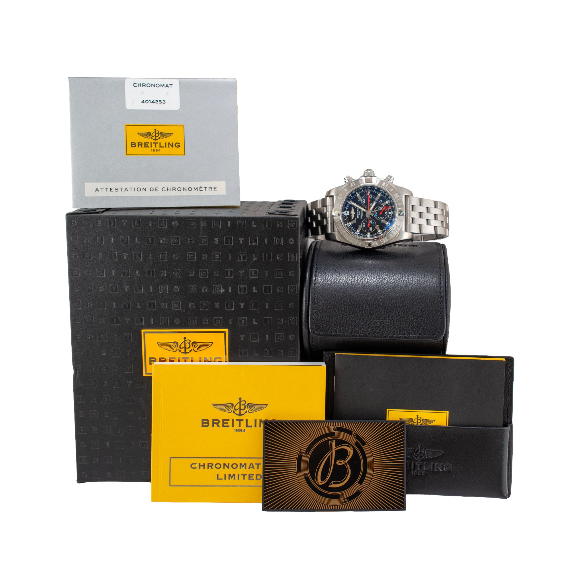 Breitling Chronomat Gmt 47MM AB0412 Steel Black Dial Chronograph Automatic Watch