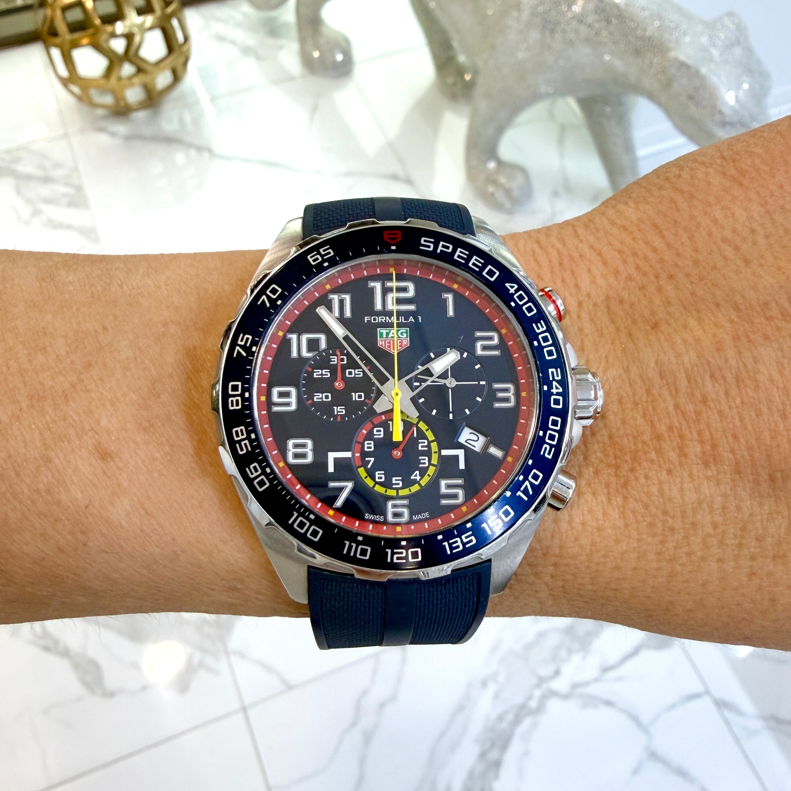Tag Heuer Formula 1 Red Bull 43MM caz101al-0 Blue Rubber Steel Quartz Watch