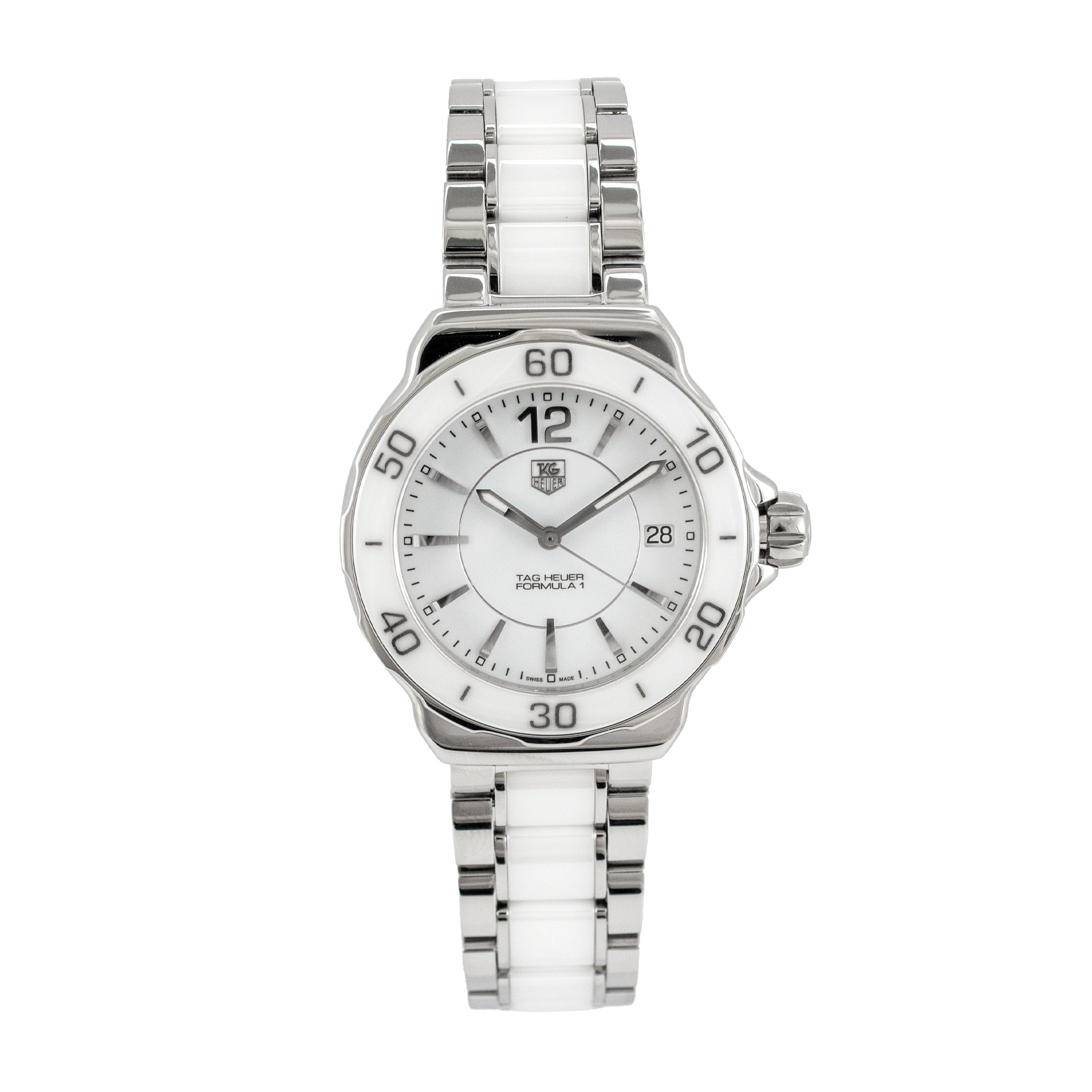 Ladies Tag Heuer Formula 1 37MM WAH1211 White Ceramic Steel Quartz Watch