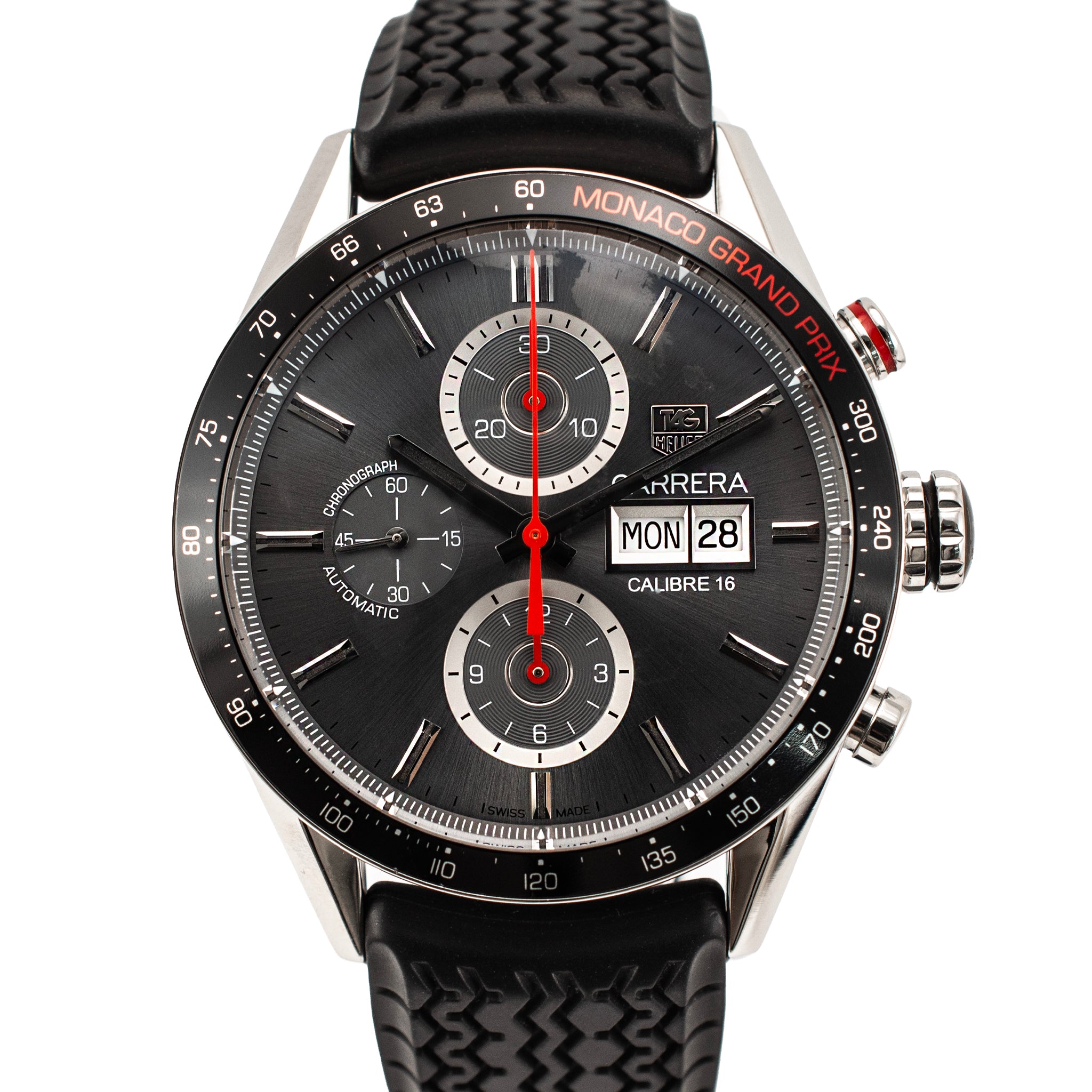 Tag Heuer Carrera Day Date CALIBRE16 43MM cv2a1M Grey Dial Steel Automatic Watch