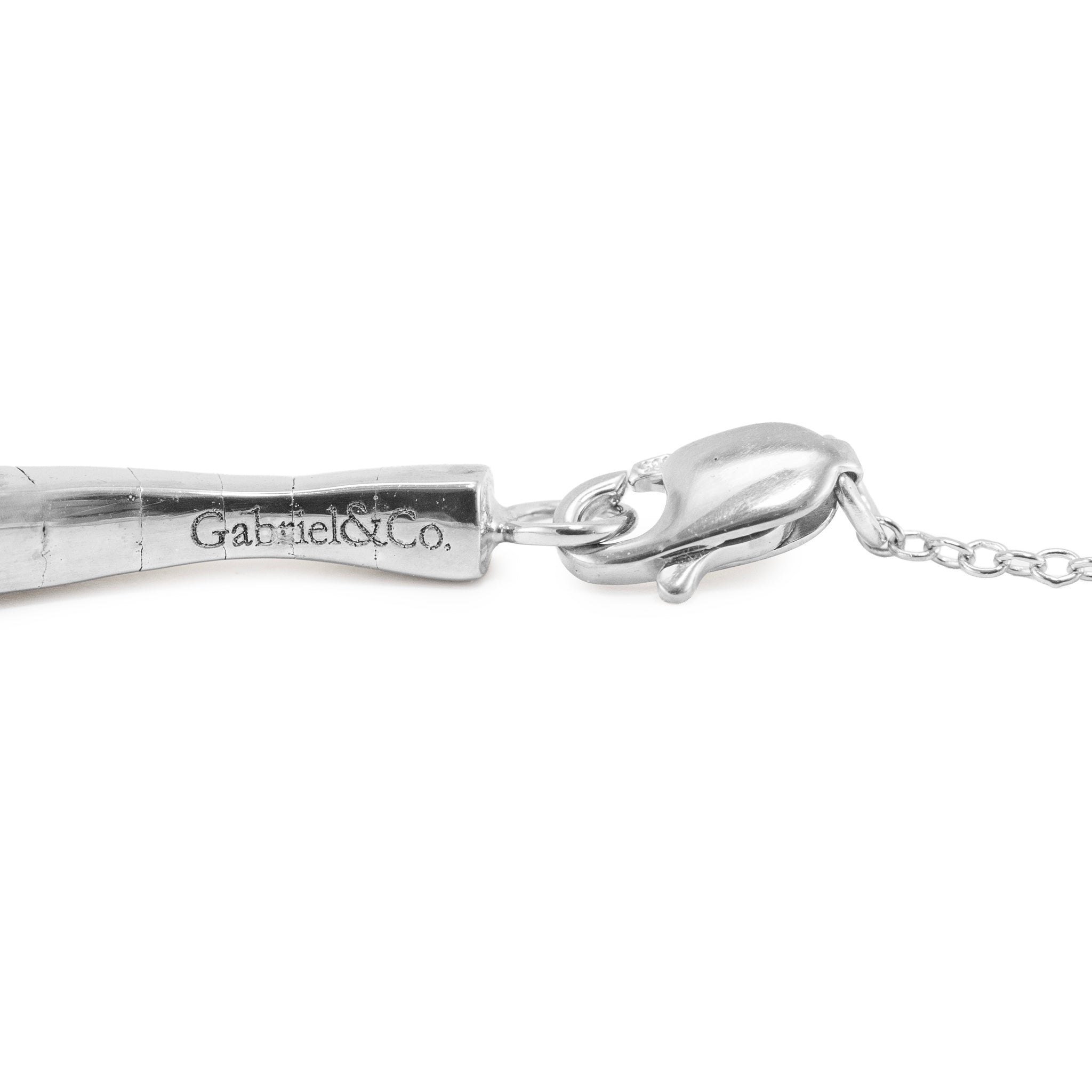 Gabriel & Co 14K White Gold 1.26ctw Diamond Chain Flexible Cuff Bangle Bracelet