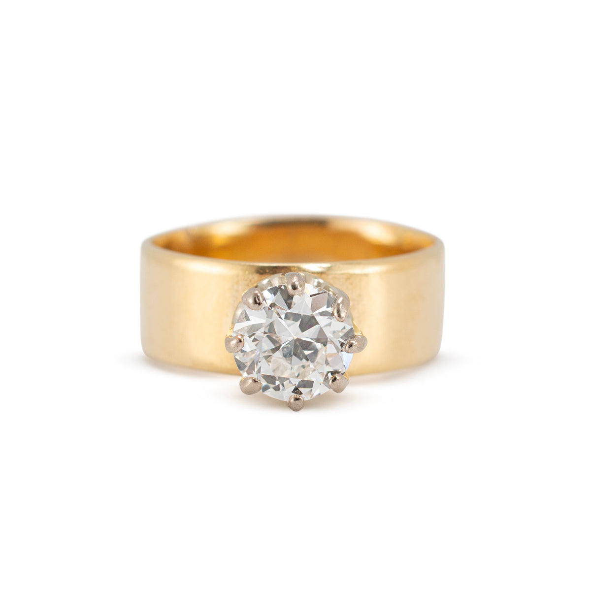 Vintage Traub Orange Blossom 18K Yellow Gold Gia 1.40ct Circular Engagement Ring