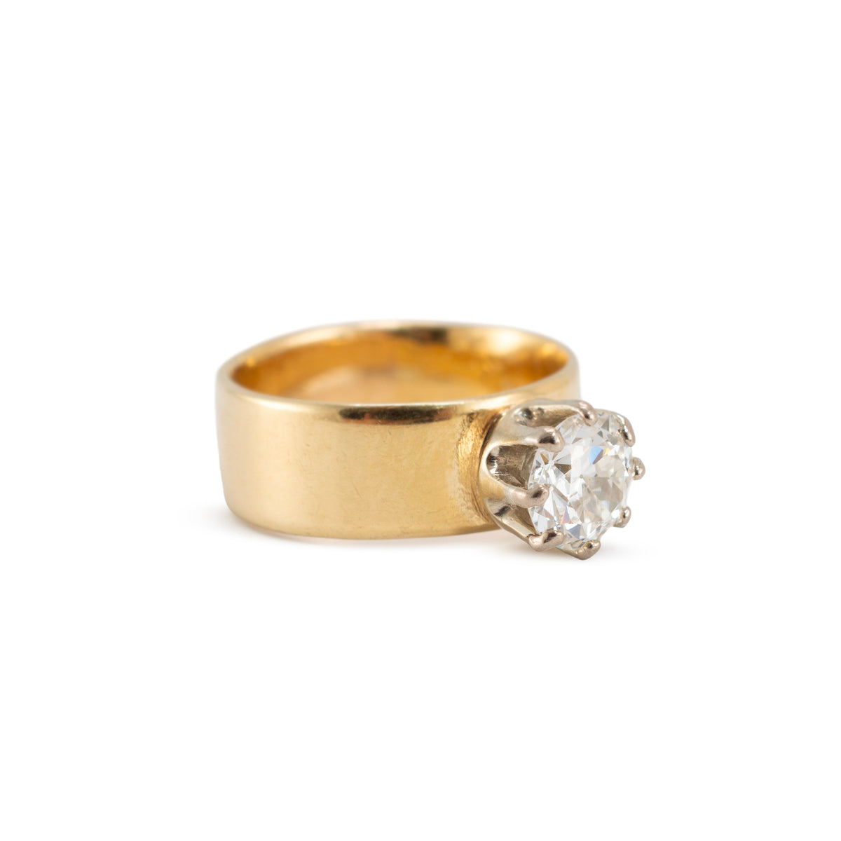 Vintage Traub Orange Blossom 18K Yellow Gold Gia 1.40ct Circular Engagement Ring
