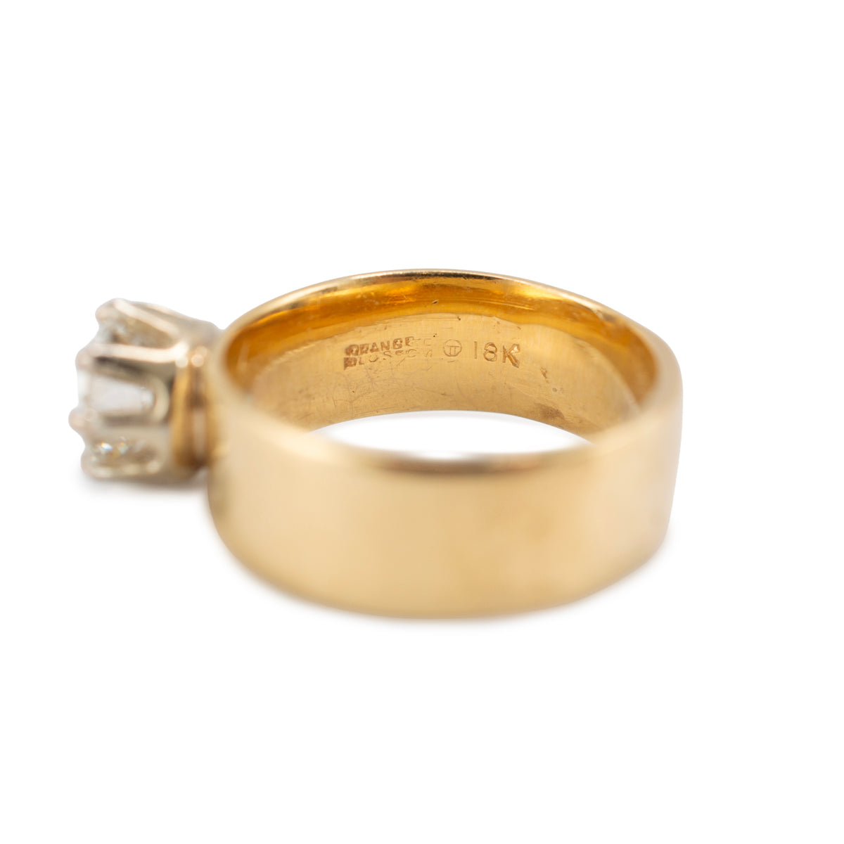 Vintage Traub Orange Blossom 18K Yellow Gold Gia 1.40ct Circular Engagement Ring