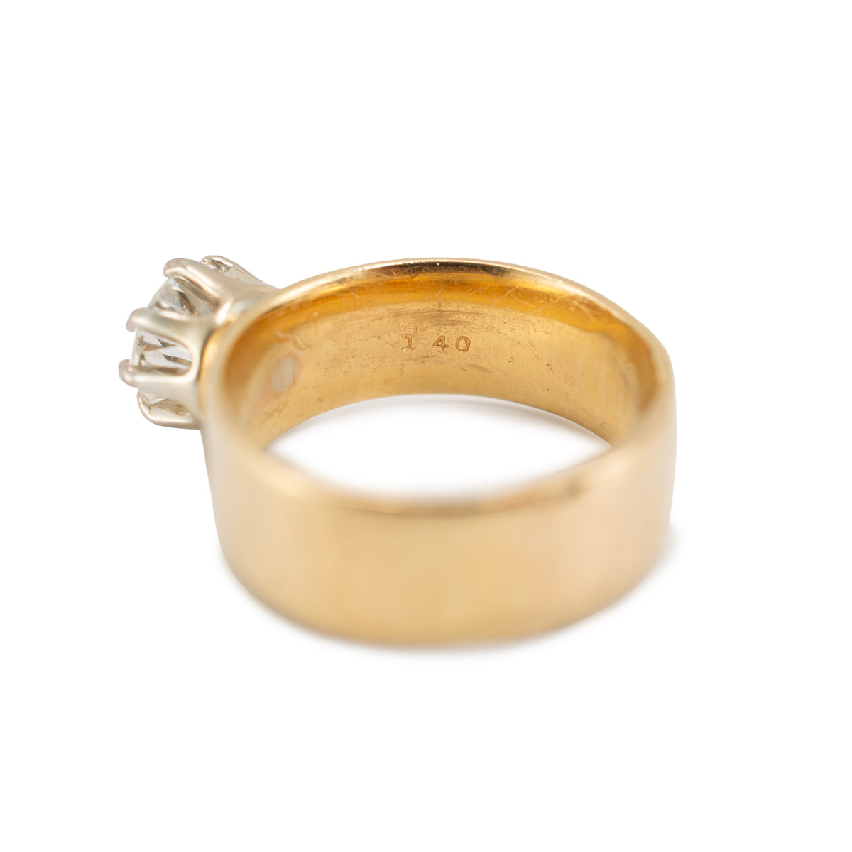 Vintage Traub Orange Blossom 18K Yellow Gold Gia 1.40ct Circular Engagement Ring