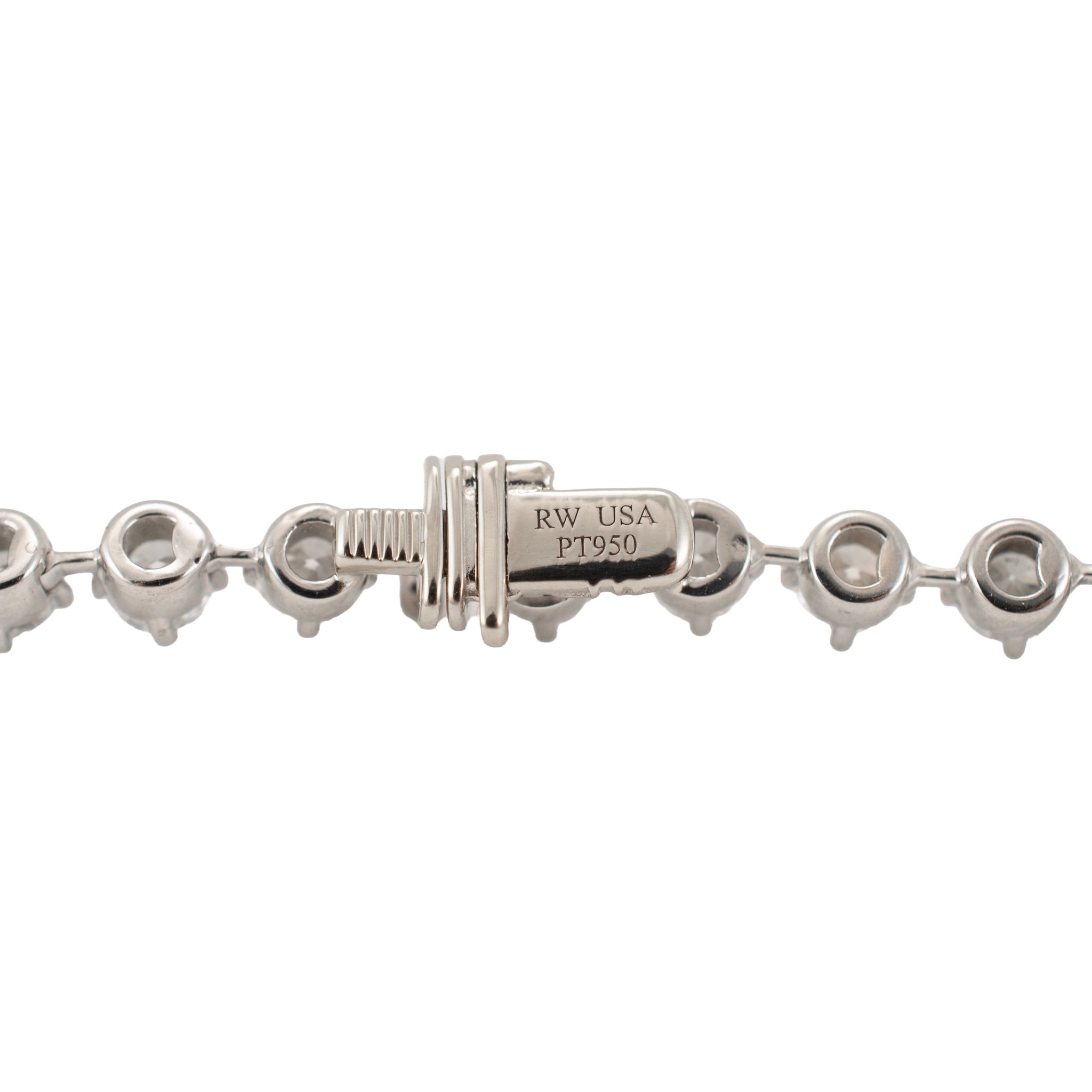 950 Platinum Ctw Lab Grown Diamond PIN Hinge Link Tennis Chain Necklace