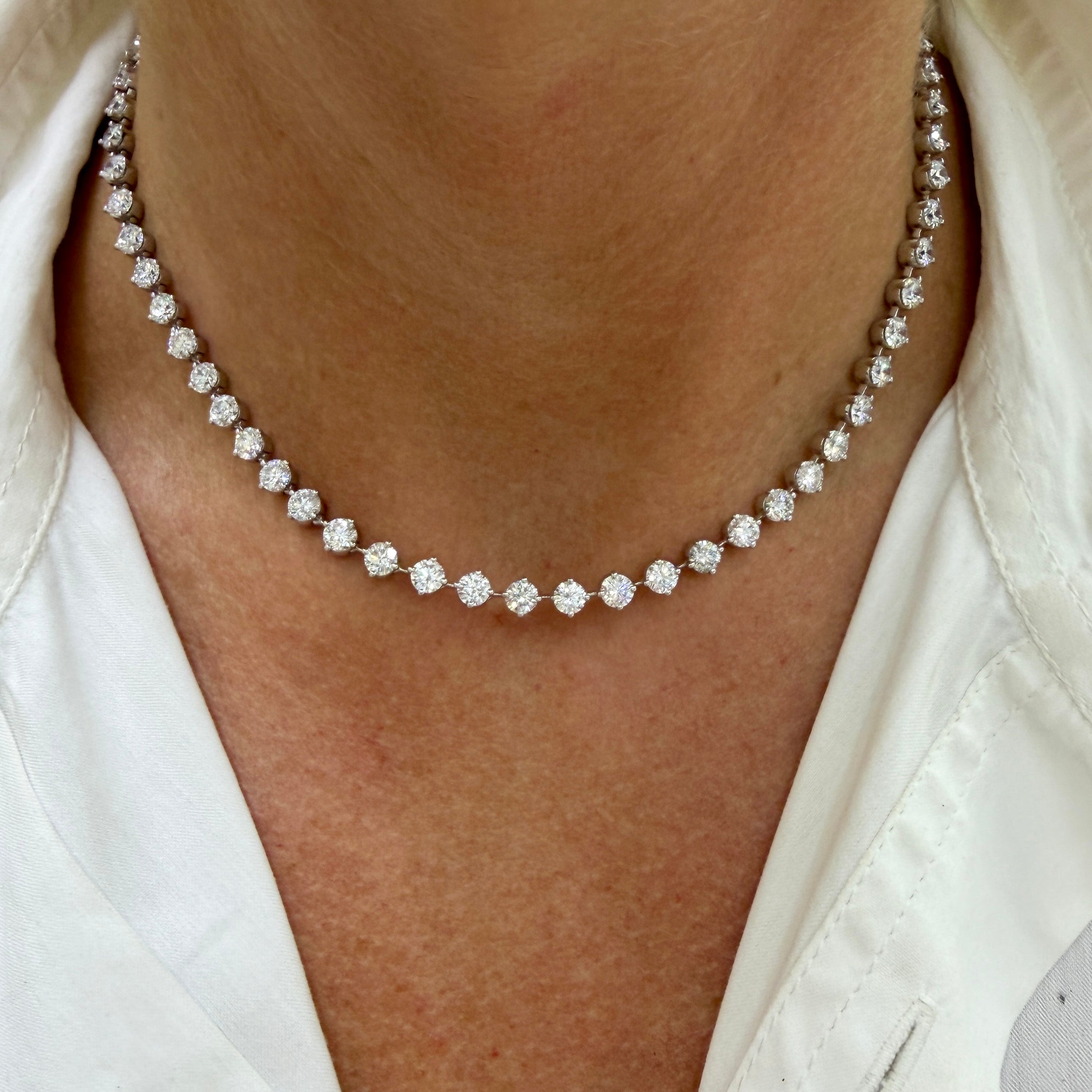 platinum Diamond Tennis Necklace | DJP Jewelers