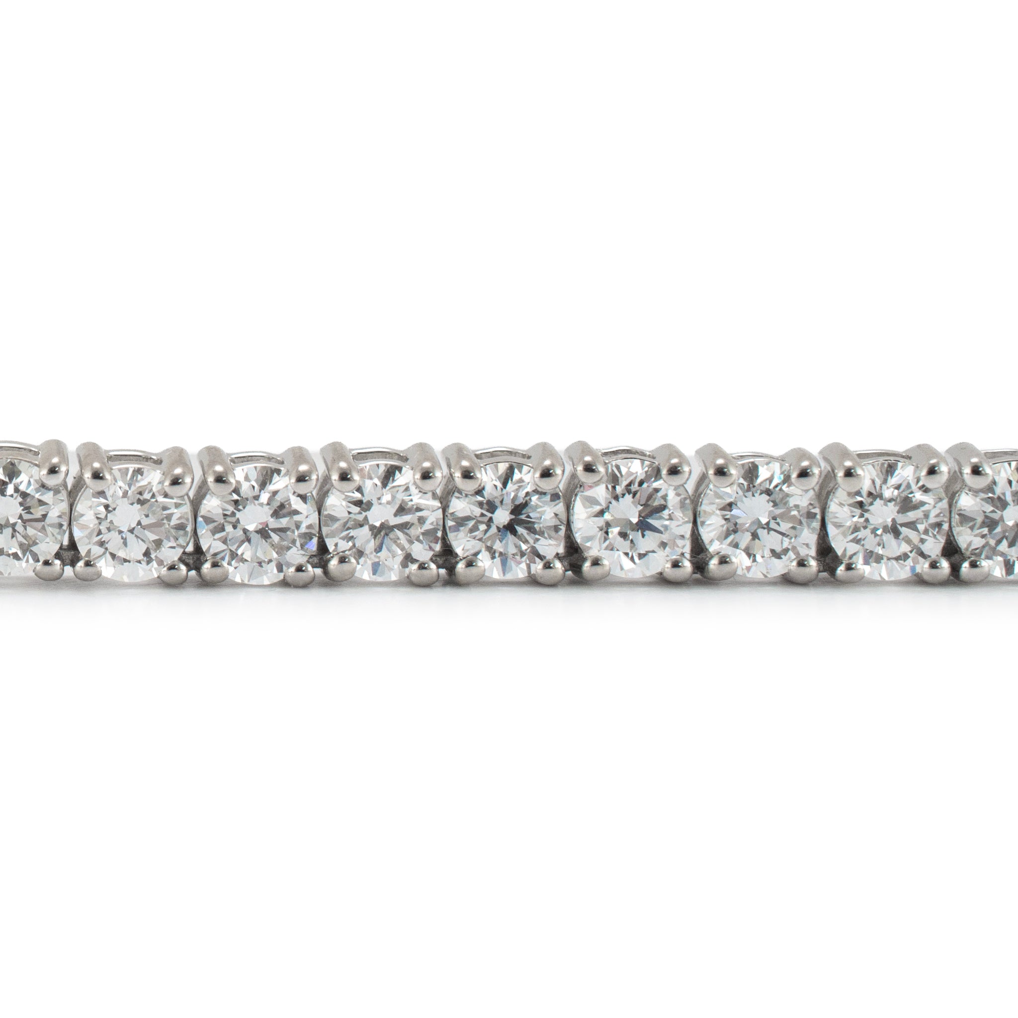 Unisex 14K White Gold 4-Prong 17.70ctw Lab Grown Diamond Tennis Chain Necklace