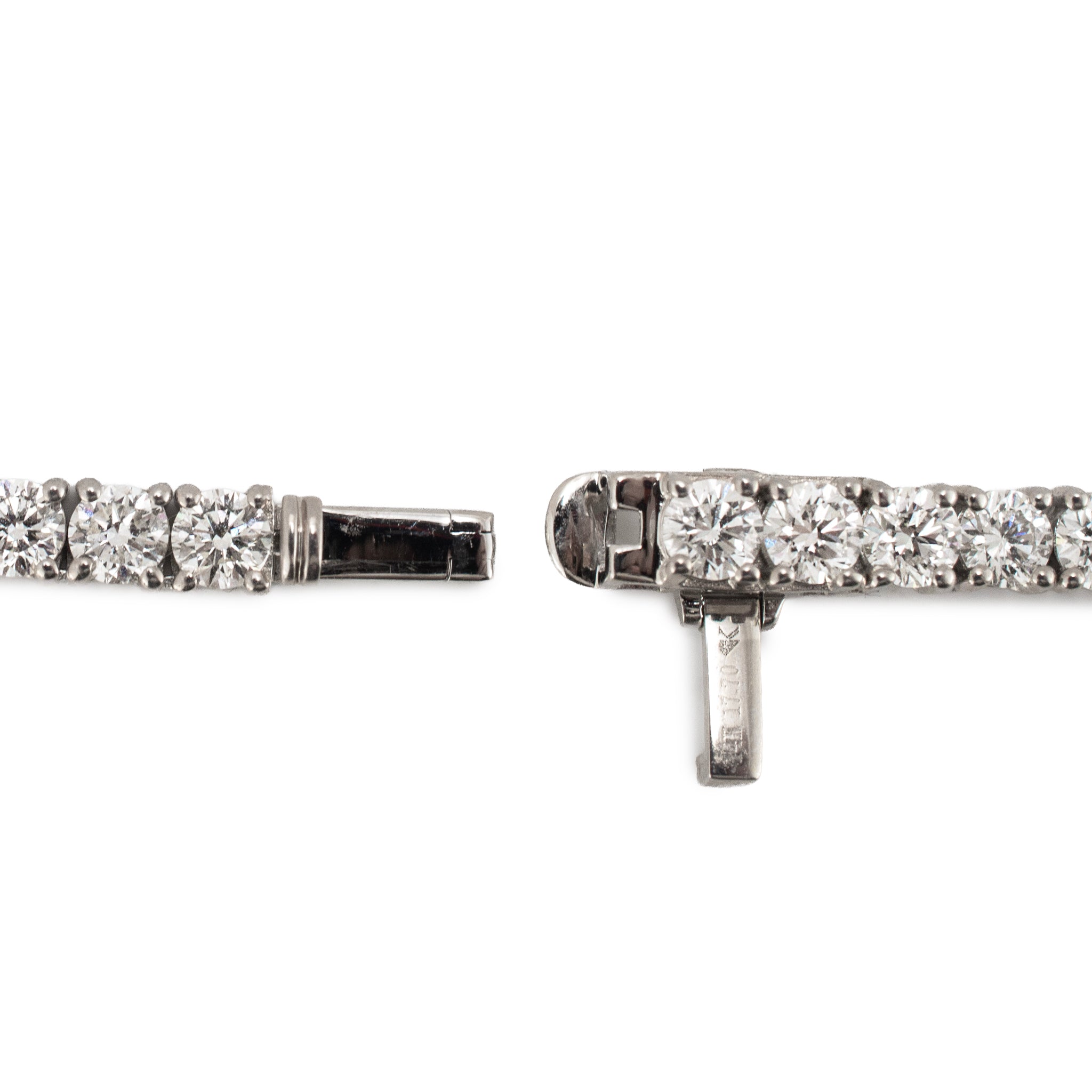 Unisex 14K White Gold 4-Prong 17.70ctw Lab Grown Diamond Tennis Chain Necklace
