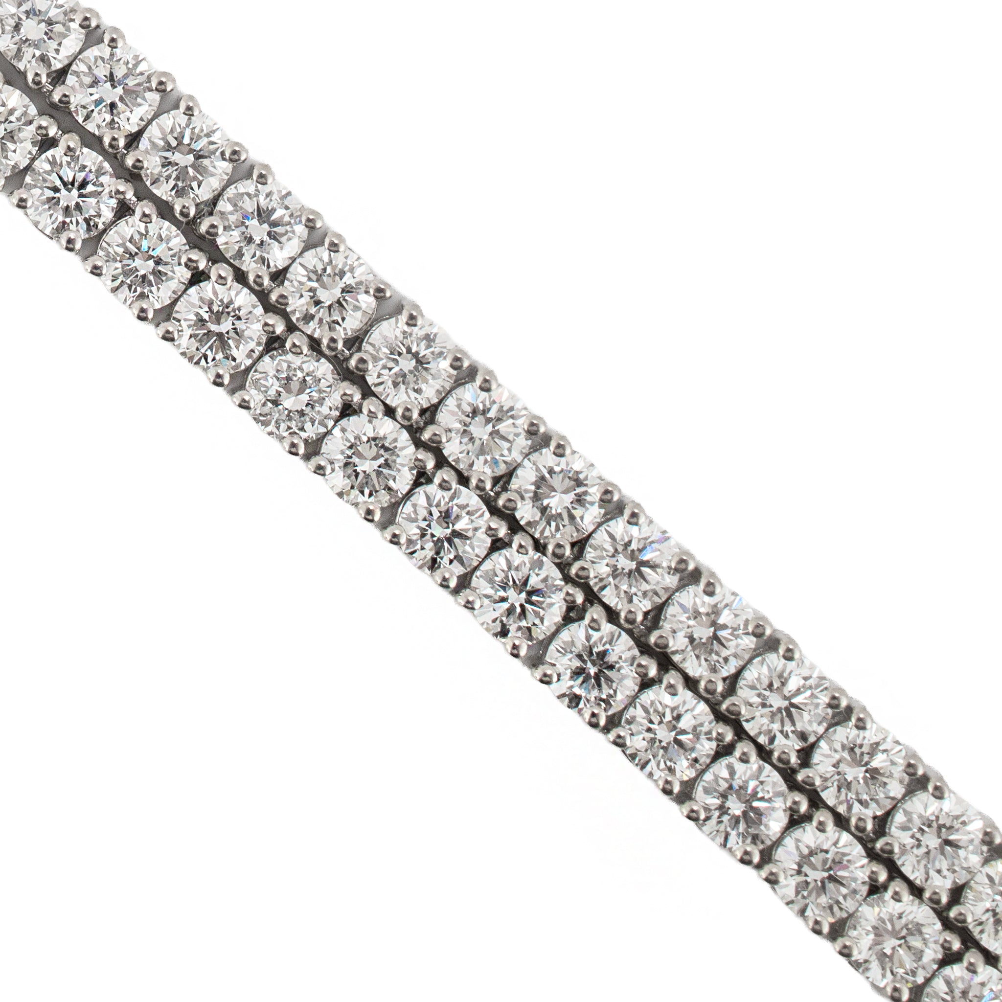 Unisex 14K White Gold 4-Prong 17.70ctw Lab Grown Diamond Tennis Chain Necklace