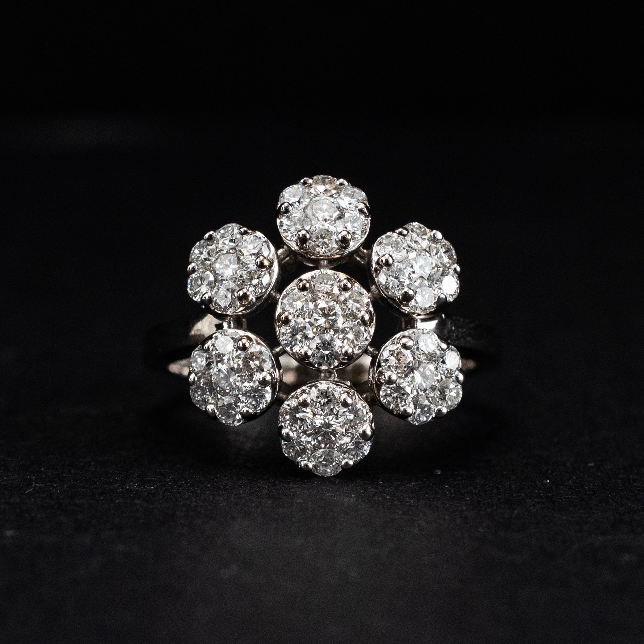 Cocktail & Statement Ring with Diamonds 14K White Gold Cluster Modern Style 451593 available at DJP Jewelers & Luxury Buyers