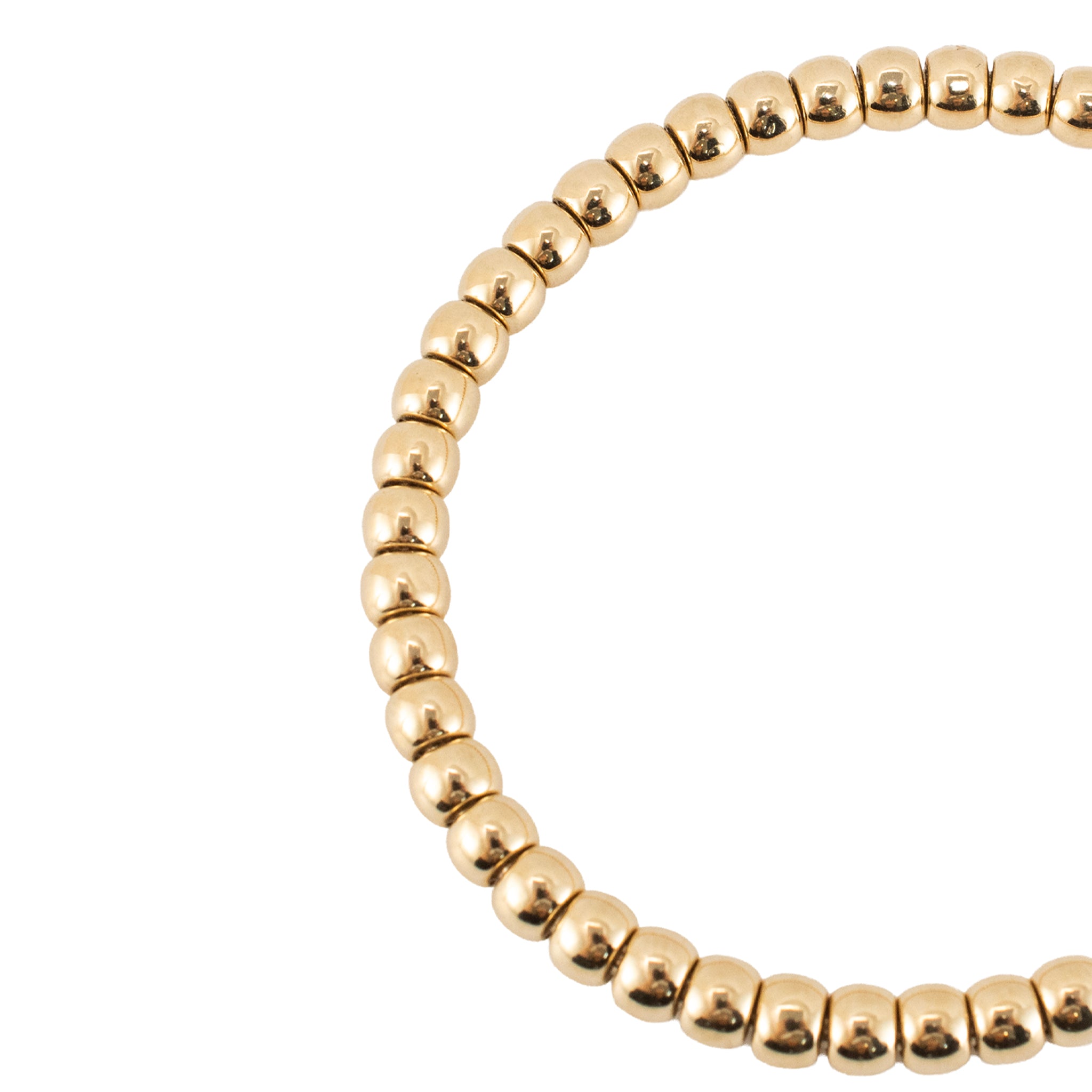 Ladies 14K Yellow Gold Flexible Beads Link Bracelet