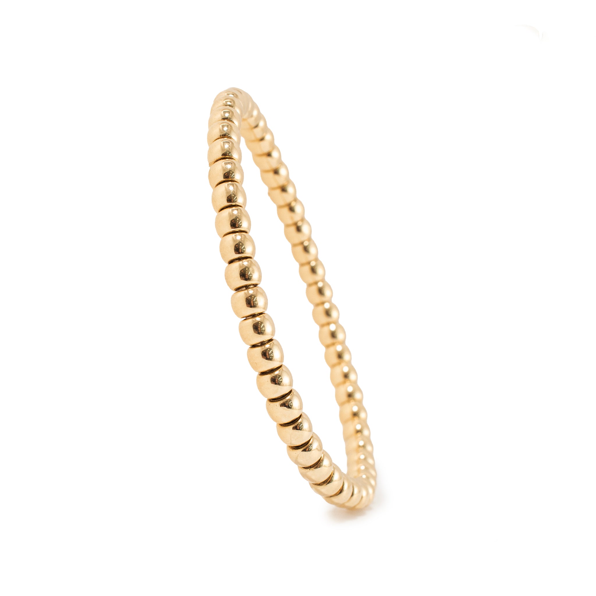 Ladies 14K Yellow Gold Flexible Beads Link Bracelet