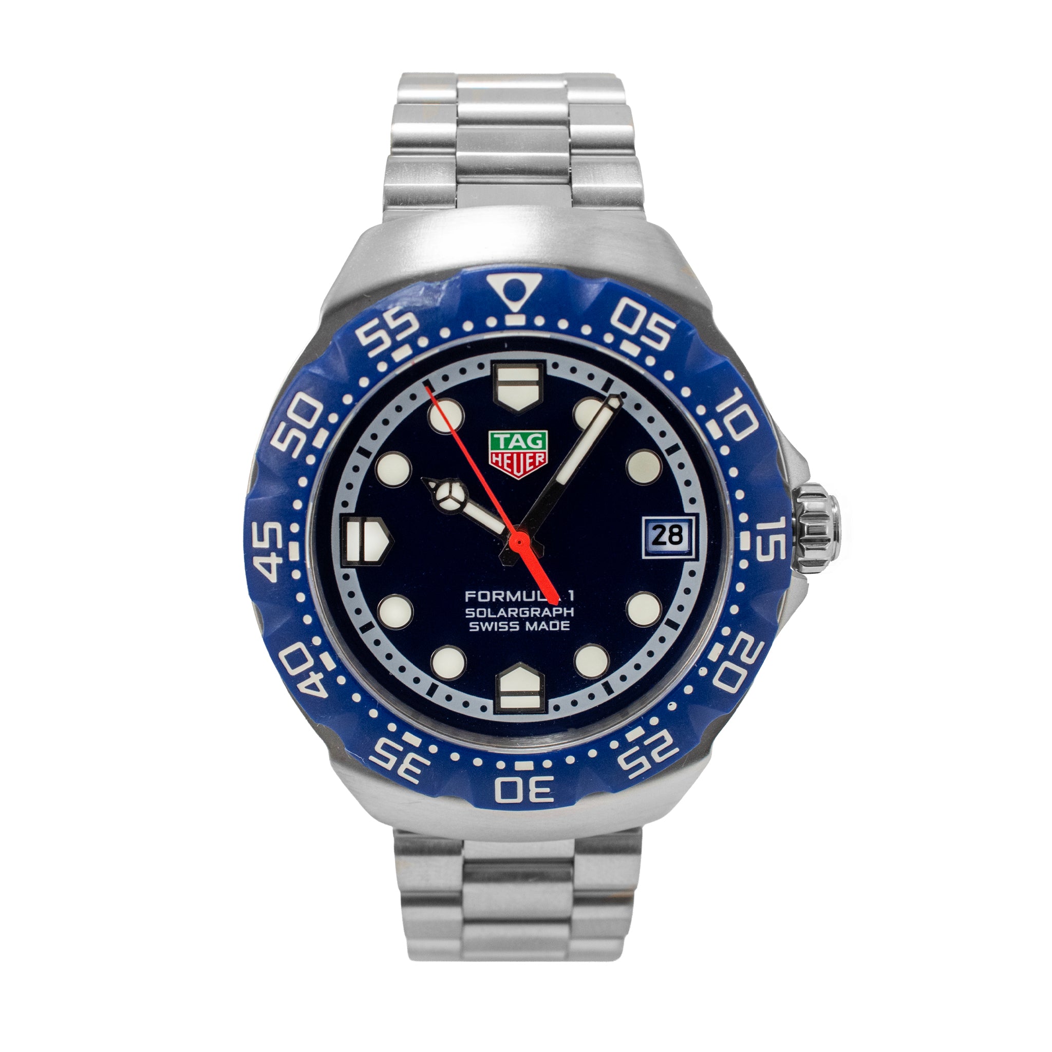 Tag Heuer Formula 1 38MM WBY1112 Steel Blue Bezel and Dial Quartz Watch