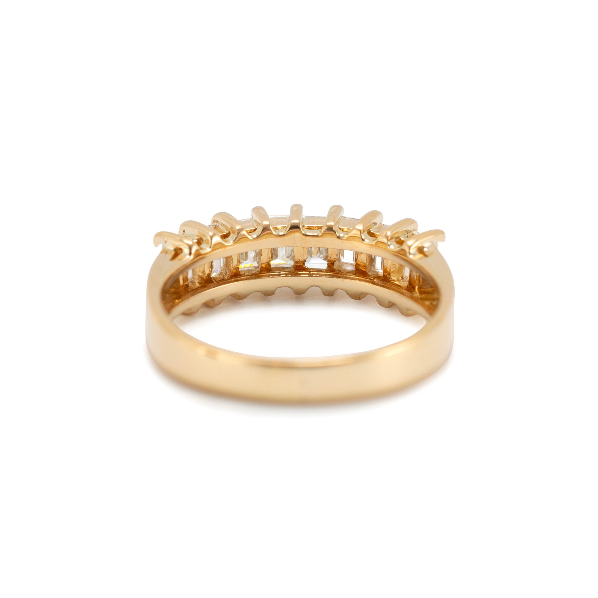 18K Yellow Gold 0.58ct Baguette Diamond Half Eternity Band Ring