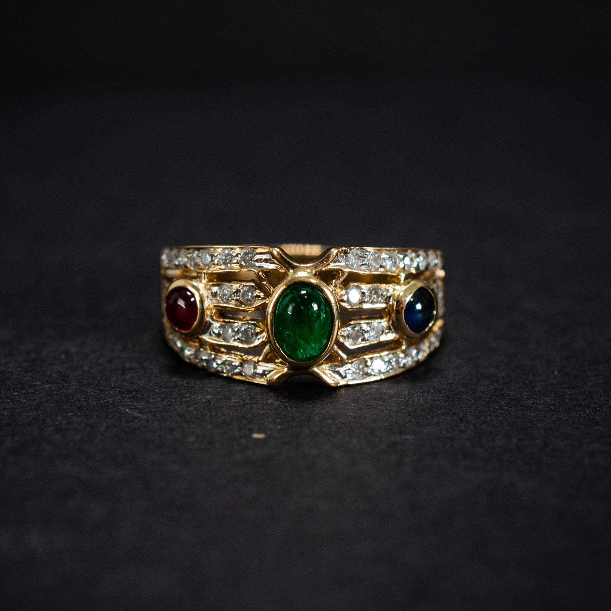 Cocktail & Statement Ring 0.44ct Diamond Gemstone 0.42ct 18K Yellow Gold Vintage 451927 available at DJP Jewelers & Luxury Buyers