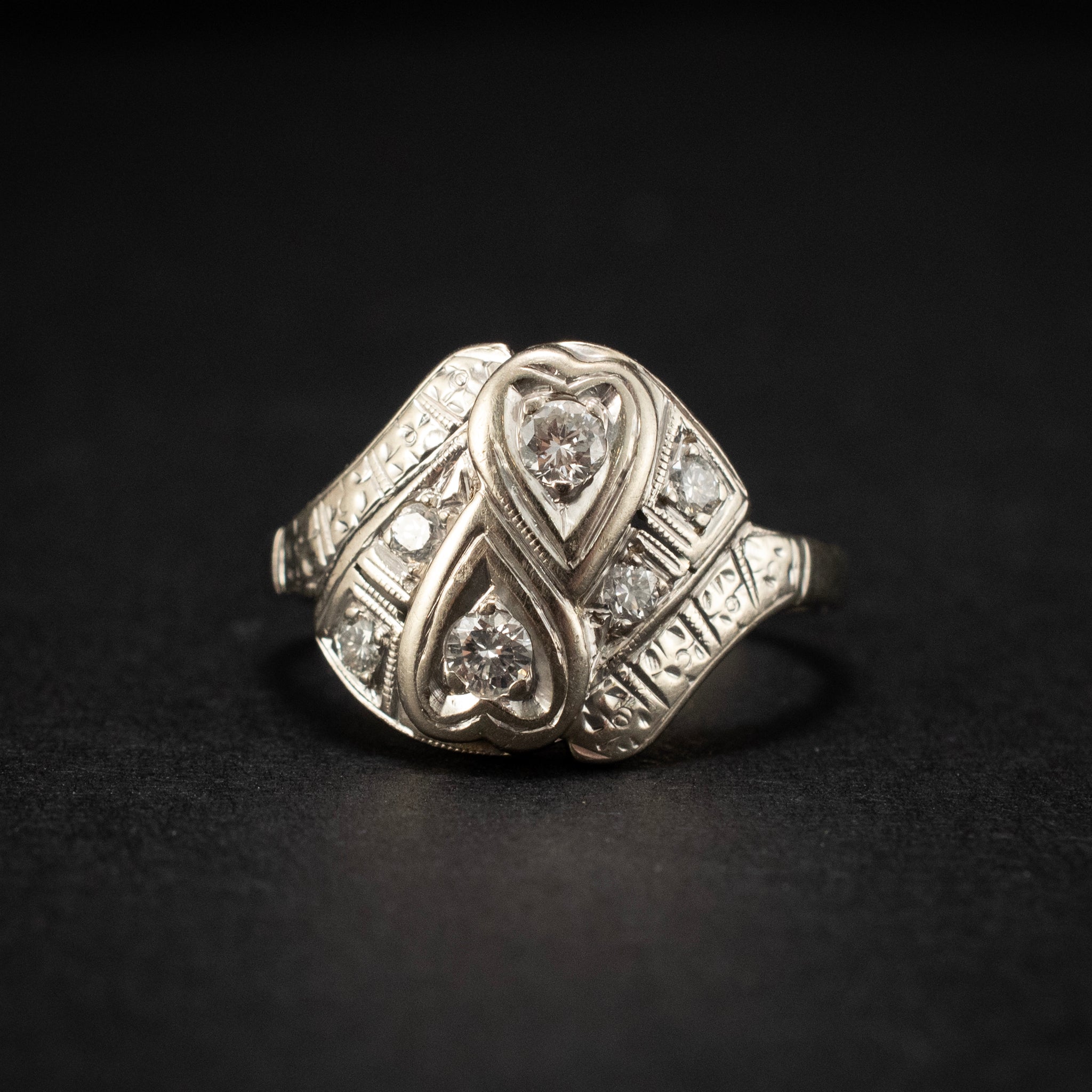 Band 14K White filigree Art Deco 451939 DJP Jewelers & Luxury Buyers