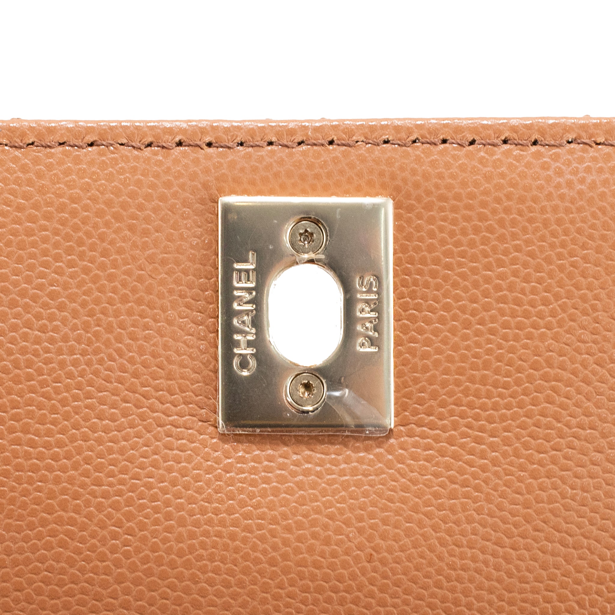 Chanel Coco Caramel Brown Quilted Caviar Leather Mini Flap Top Handle Bag