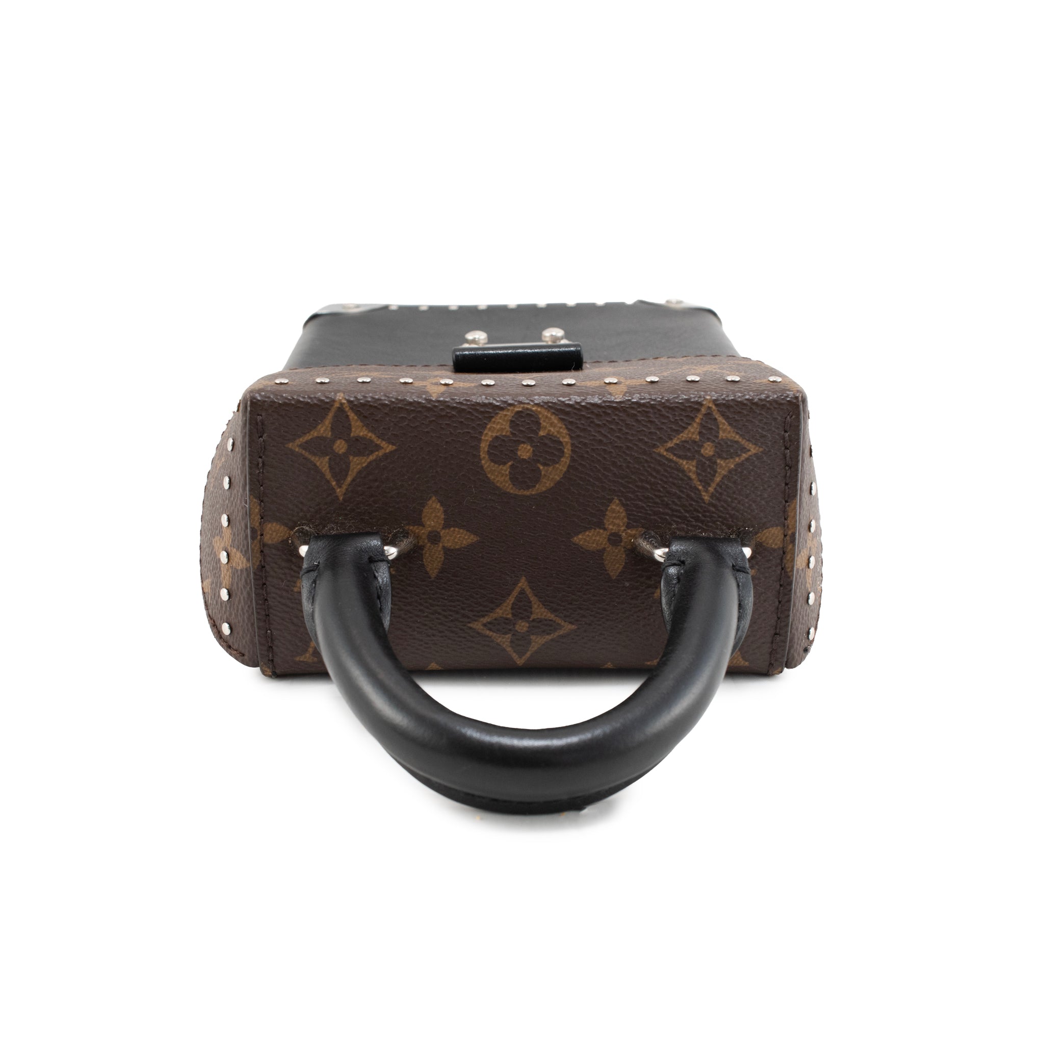 Louis Vuitton Monogram Canvas Black Leather Silver Hardware Camera Box Bag