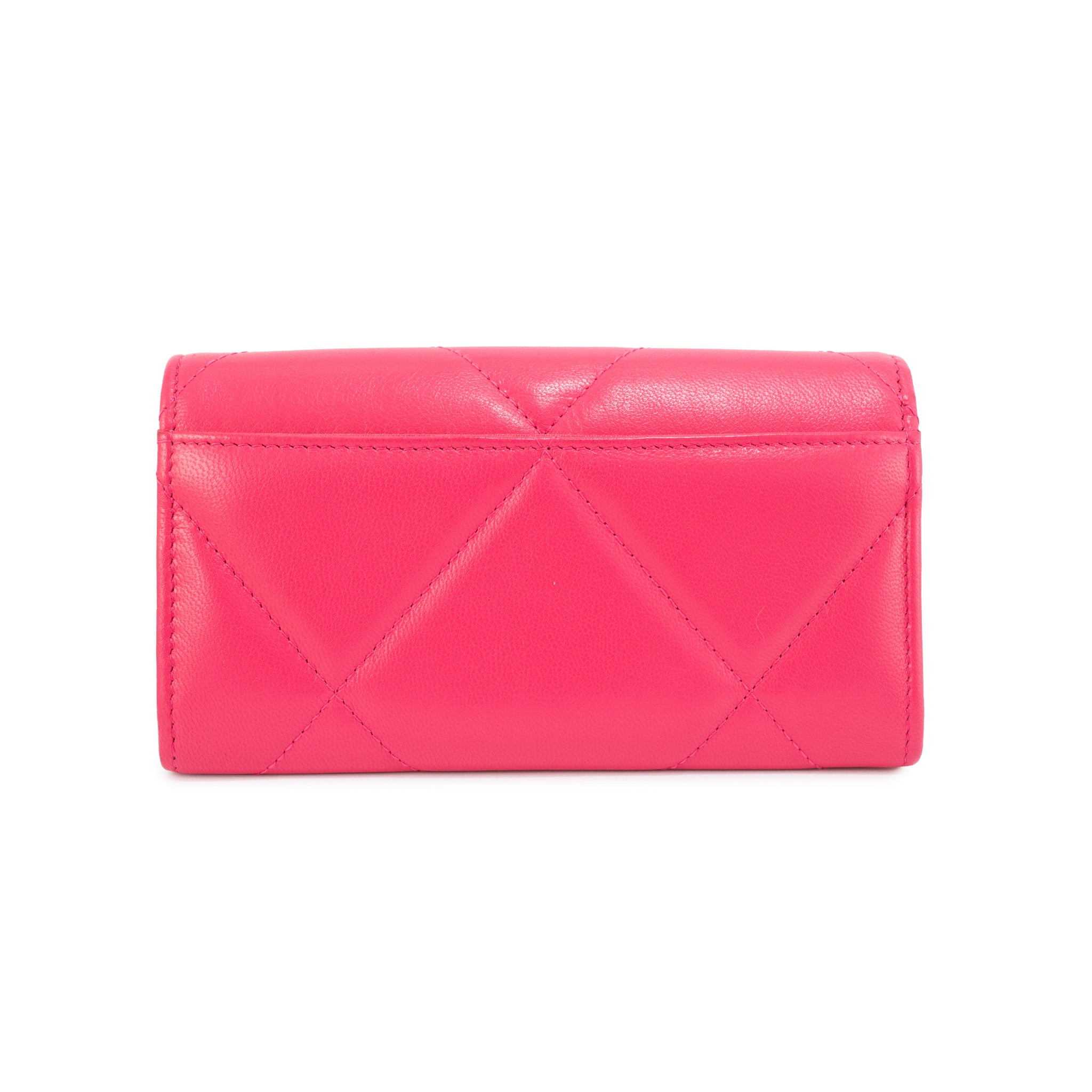 Chanel CC Logo Quilted Lambskin Leather Pink Gold-Tone Hardware Flap Long Wallet