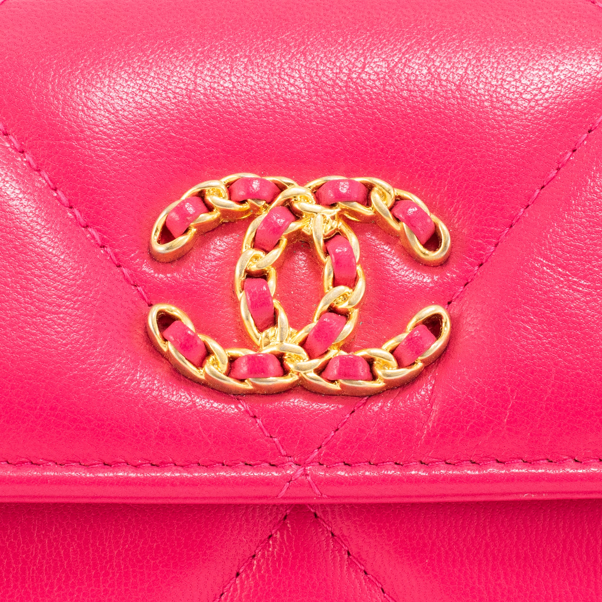 Chanel CC Logo Quilted Lambskin Leather Pink Gold-Tone Hardware Flap Long Wallet
